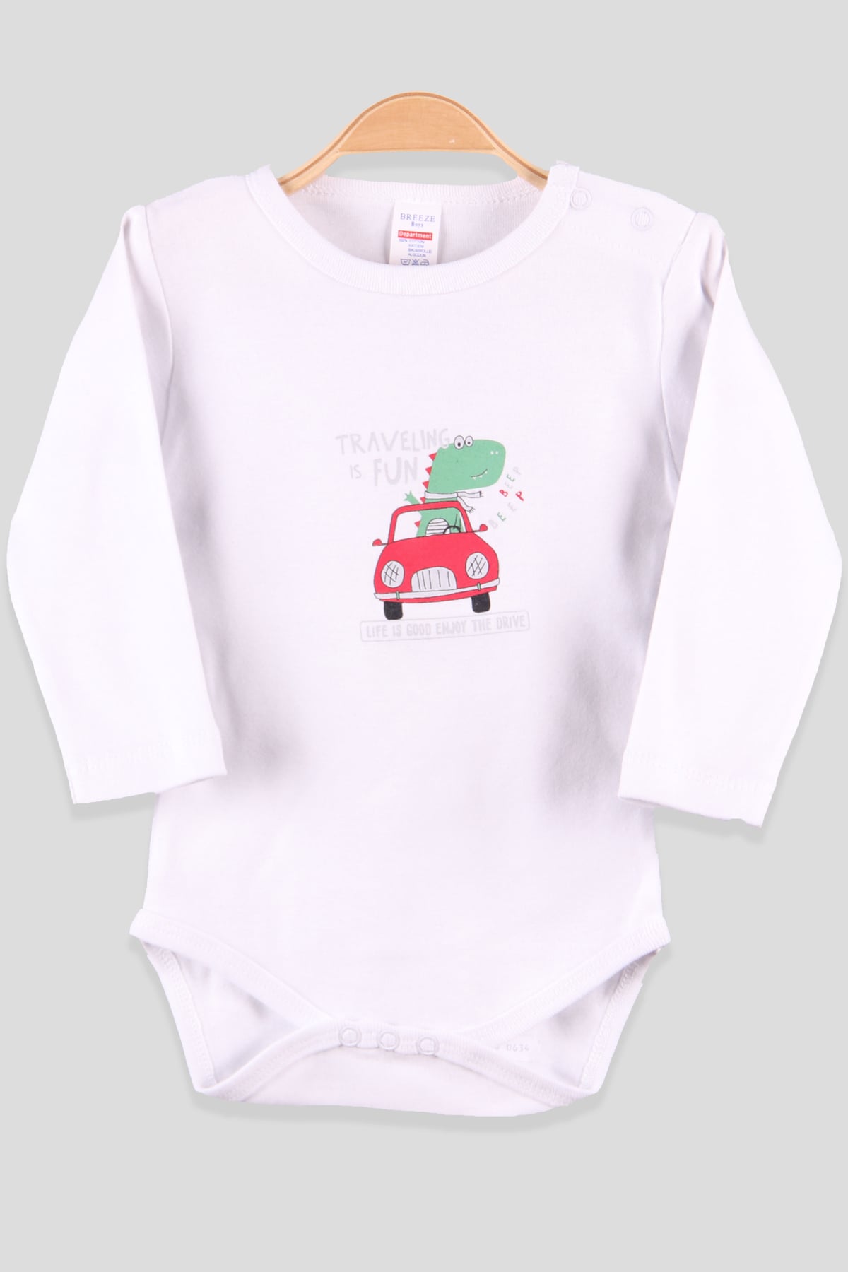 Breeze Erkek Bebek Çıtçıtlı Body Arabalı Kırmızı (9 Ay-3 Yaş)