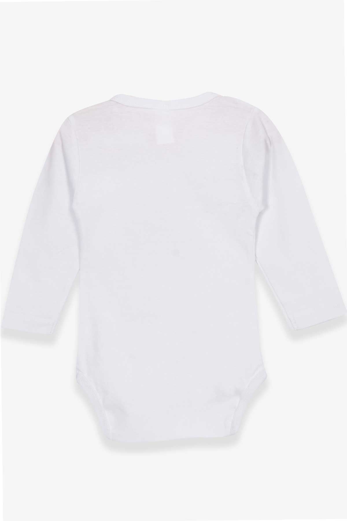 Breeze Erkek Bebek Çıtçıtlı Body Astronot Su Aygırı Baskılı Beyaz (9 Ay-3 Yaş)