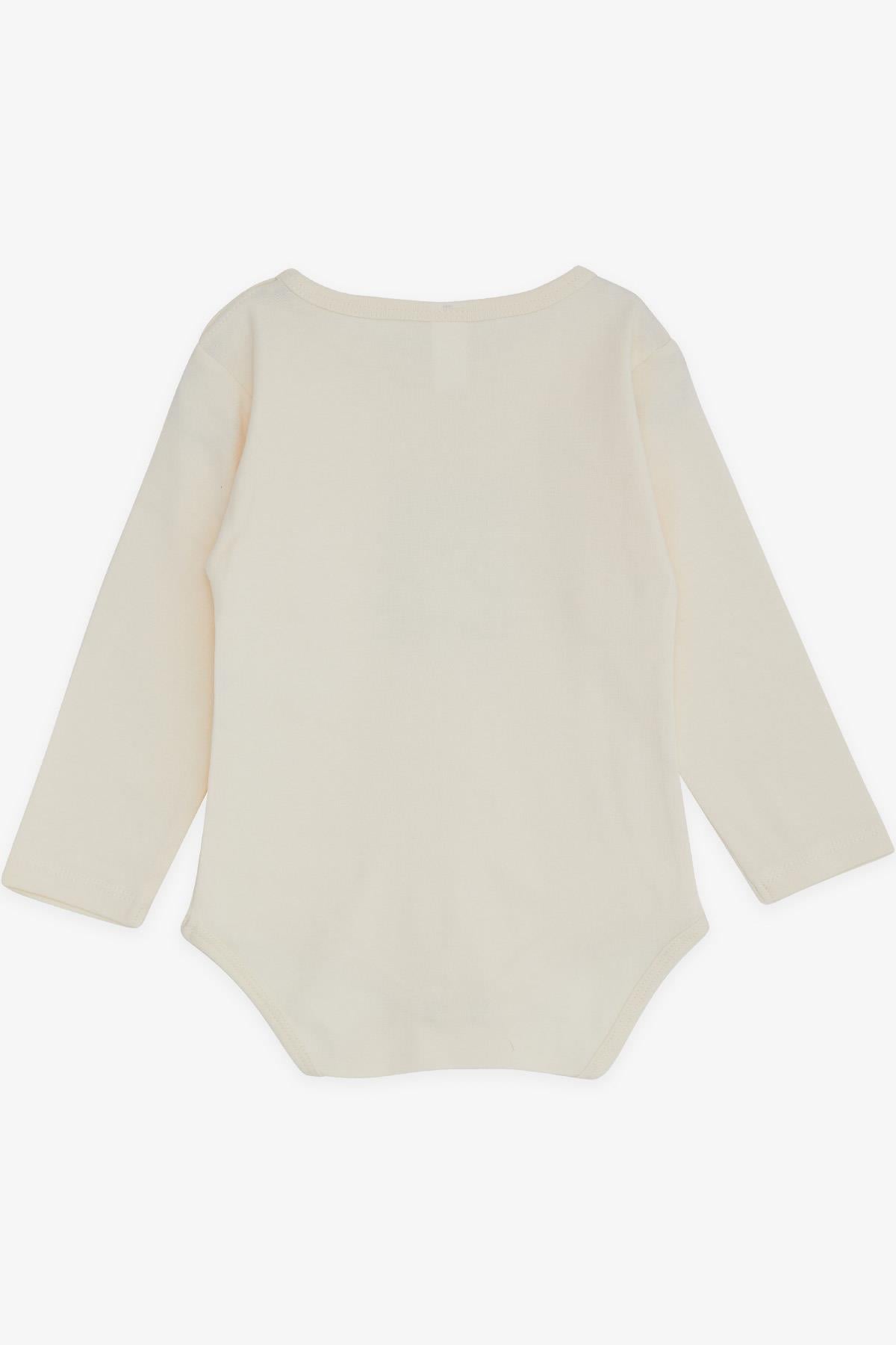 Breeze Erkek Bebek Çıtçıtlı Body Avcı Kedicik Baskılı Krem (9 Ay-3 Yaş)