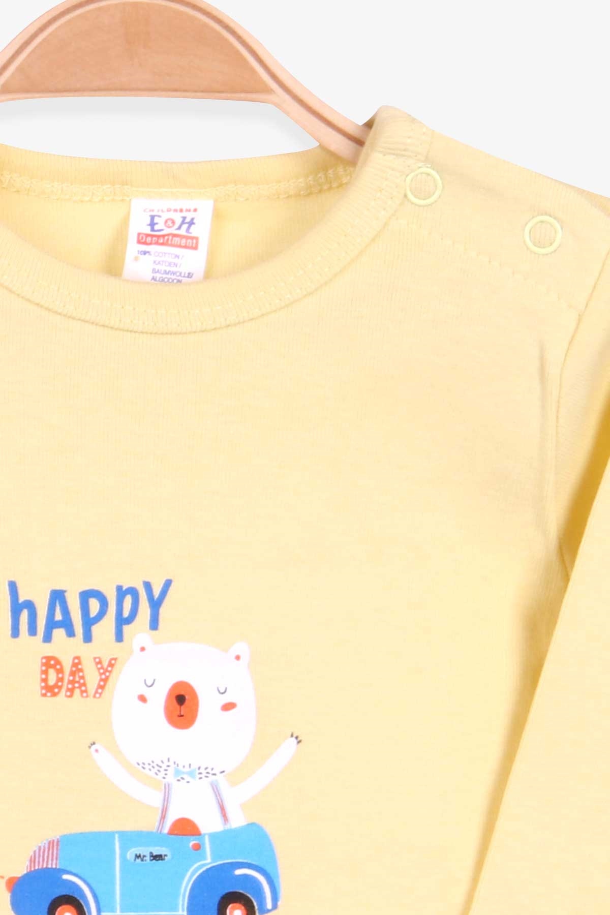 Breeze Erkek Bebek Çıtçıtlı Body Ayıcık Baskılı Sarı (9 Ay-3 Yaş)