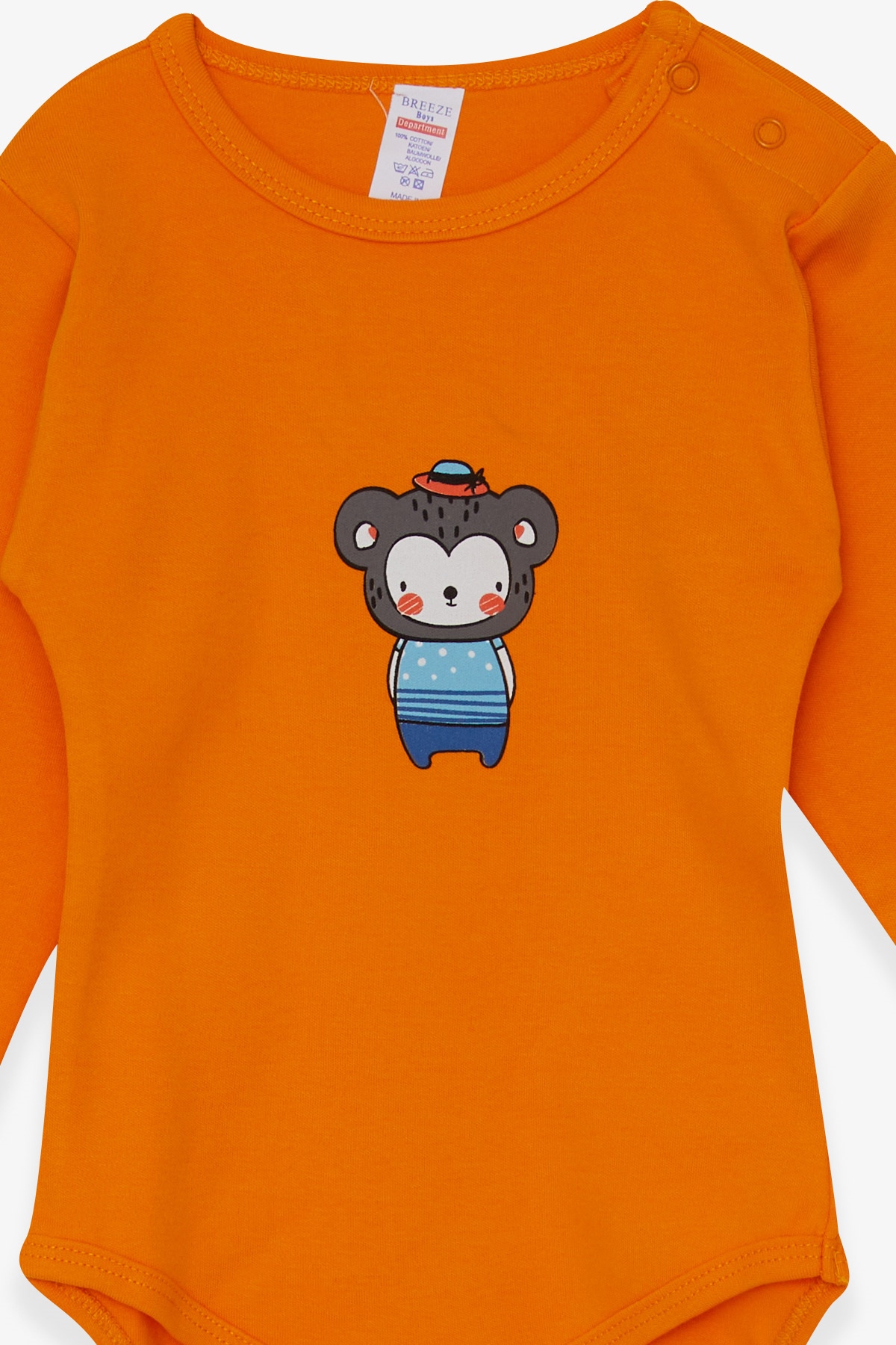 Breeze Erkek Bebek Çıtçıtlı Body Ayıcık Baskılı Turuncu (9 Ay-3 Yaş)