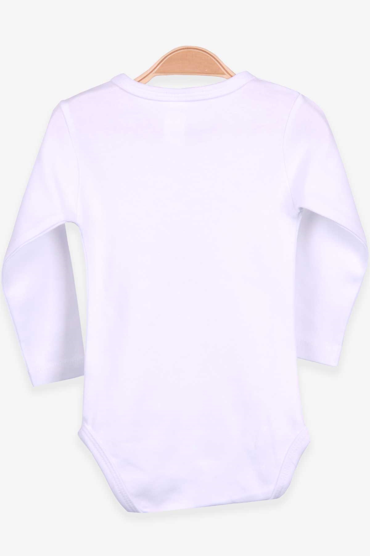 Breeze Erkek Bebek Çıtçıtlı Body Ayıcıklı Baskılı Beyaz (9 Ay-3 Yaş)