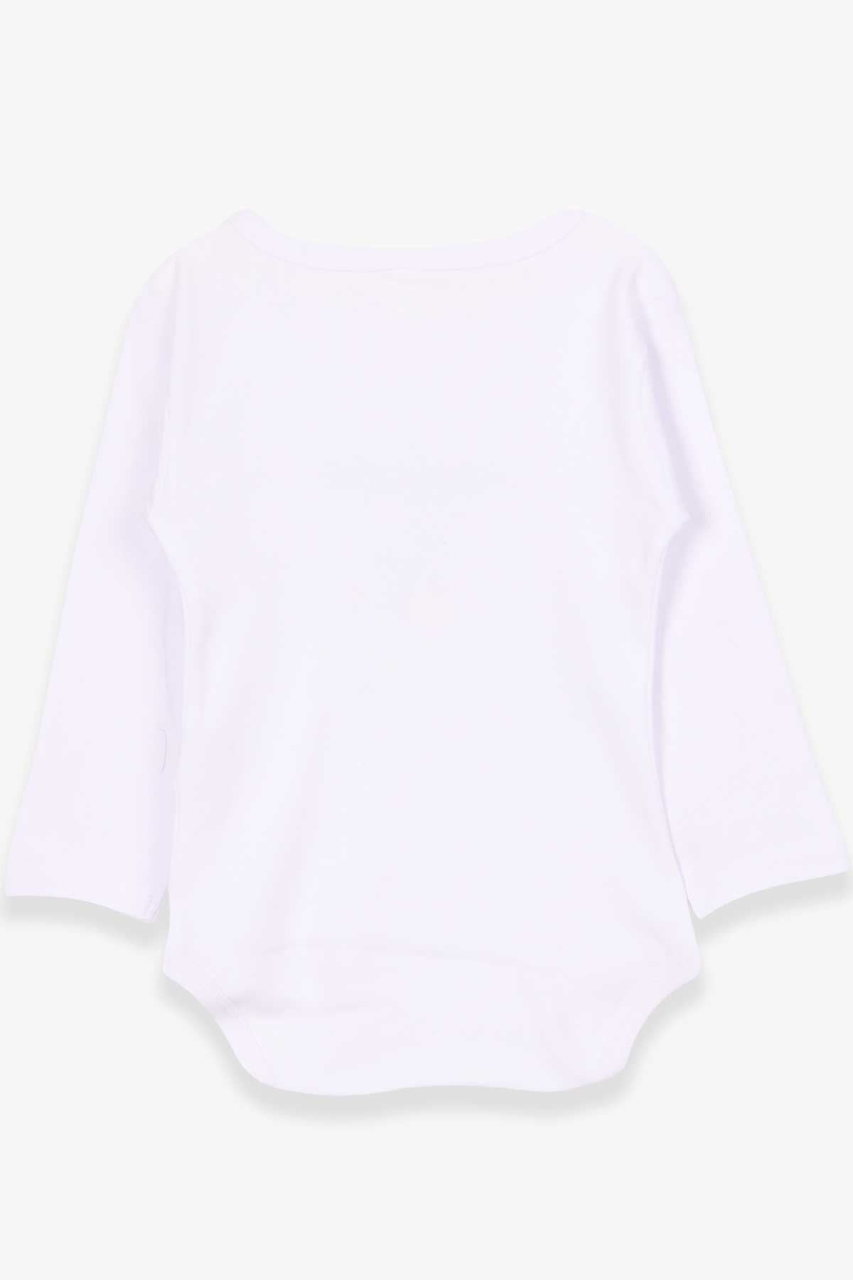 Breeze Erkek Bebek Çıtçıtlı Body Balıkçı Ayıcık Baskılı Beyaz (9 Ay-3 Yaş)