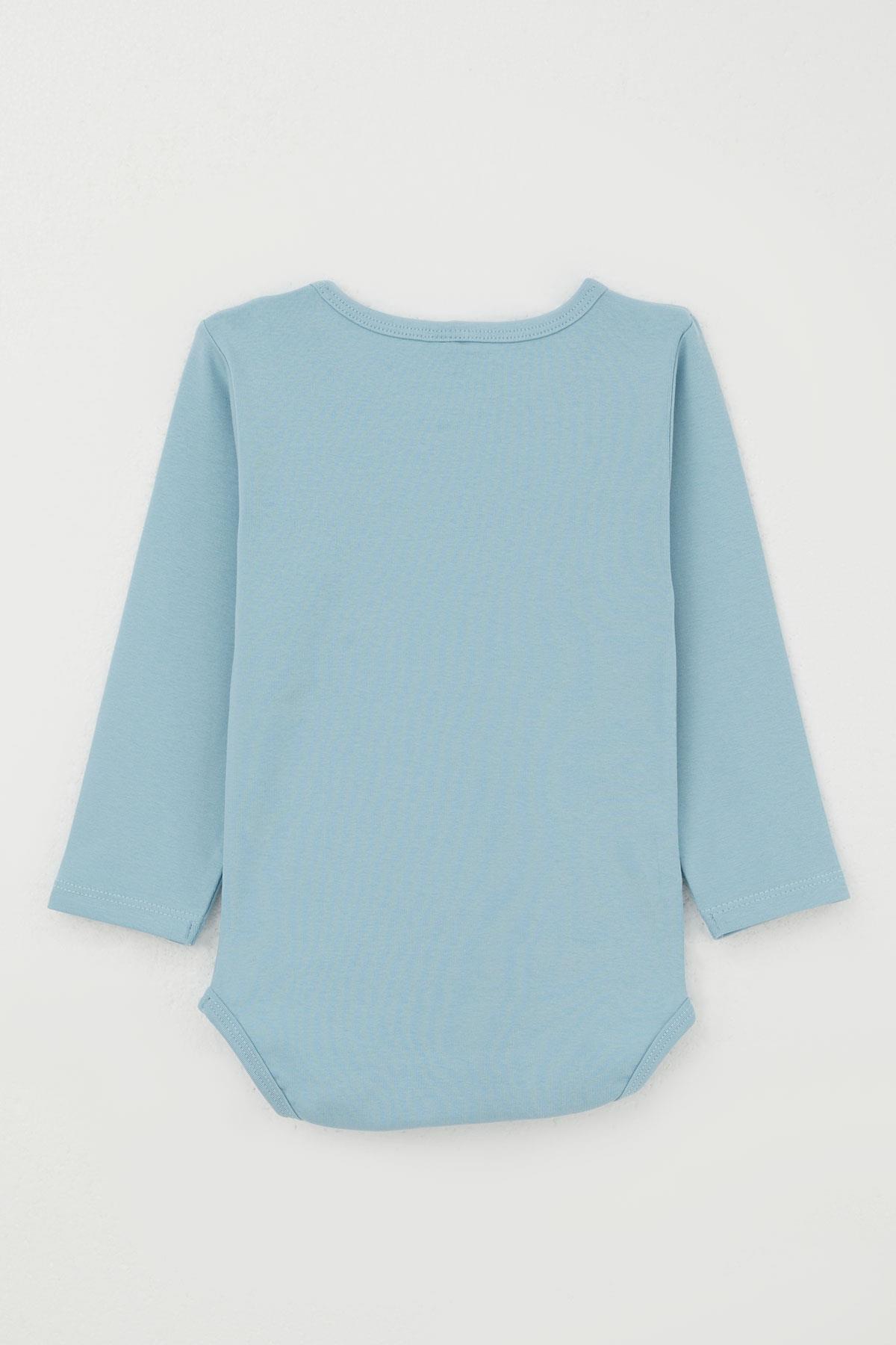 Breeze Erkek Bebek Çıtçıtlı Body Basic Mavi (9 Ay-3 Yaş)