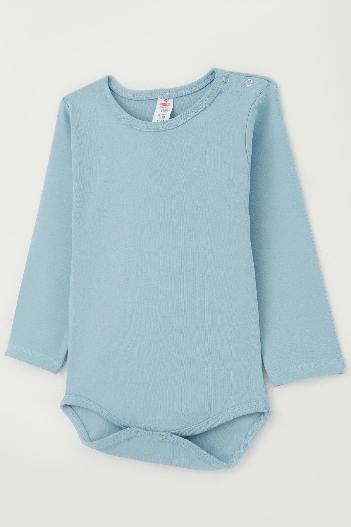 Breeze Erkek Bebek Çıtçıtlı Body Basic Mavi (9 Ay-3 Yaş)