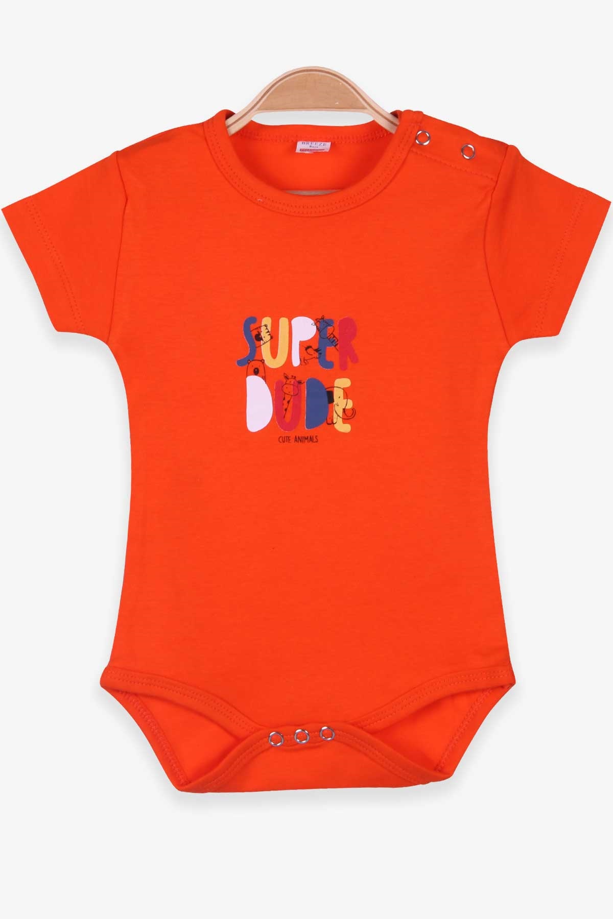 Breeze Erkek Bebek Çıtçıtlı Body Baskılı Turuncu (9 Ay-3 Yaş)