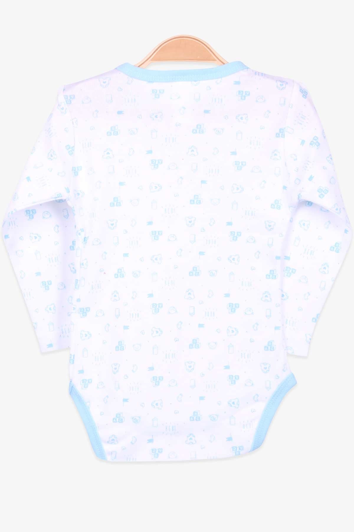 Breeze Erkek Bebek Çıtçıtlı Body Baskılı Desenli Beyaz (9 Ay-3 Yaş)