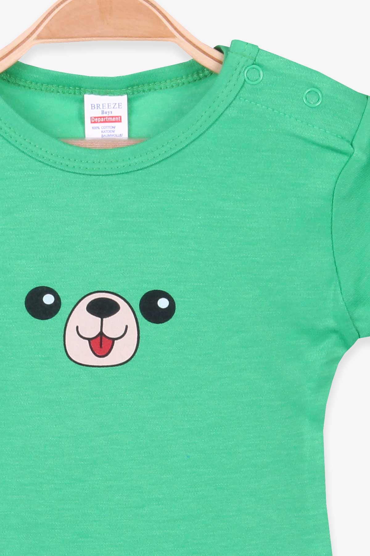 Breeze Erkek Bebek Çıtçıtlı Body Baskılı Yeşil (9 Ay-3 Yaş)