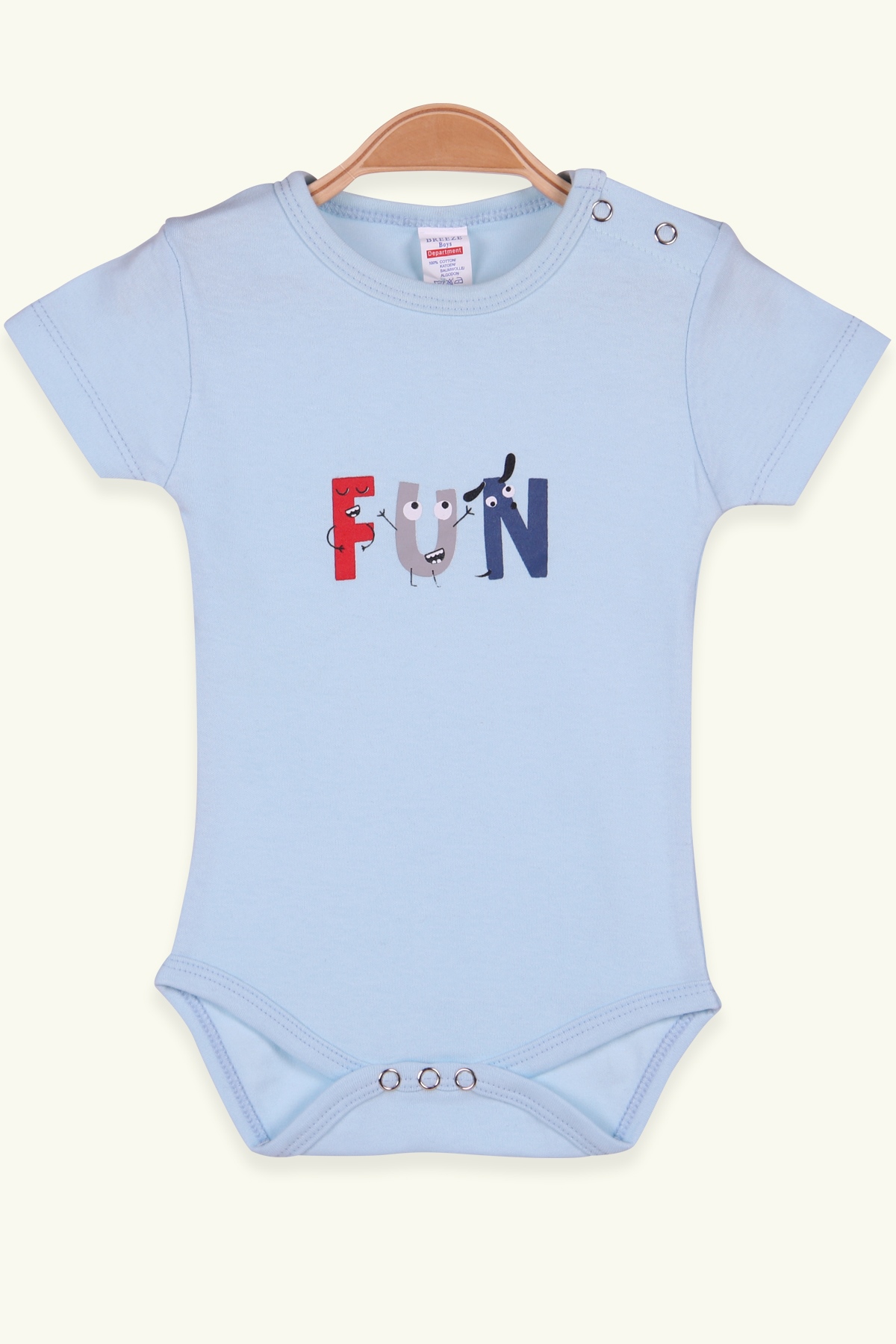 Breeze Erkek Bebek Çıtçıtlı Body Baskılı Bebe Mavisi (9 Ay-3 Yaş)