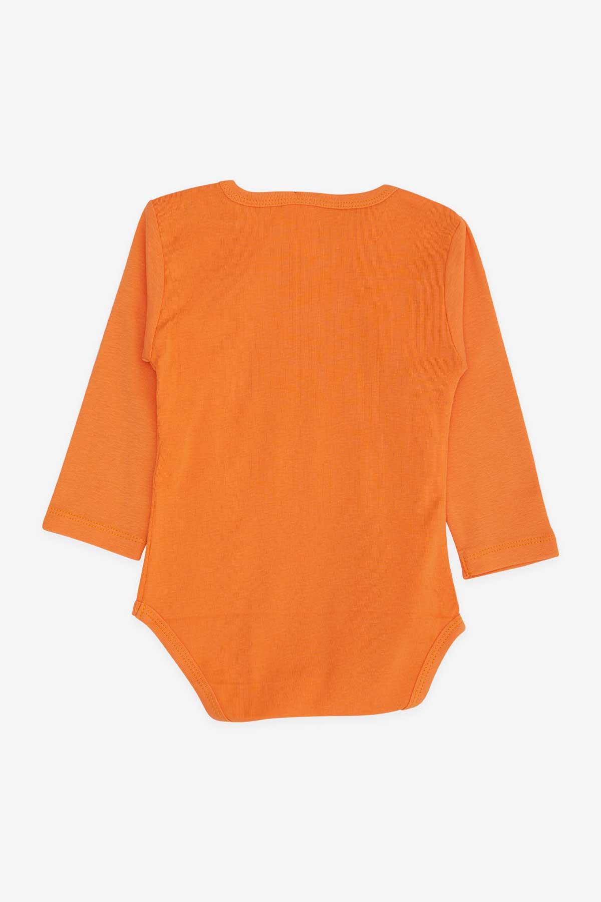 Breeze Erkek Bebek Çıtçıtlı Body Baskılı Turuncu (1-3 Yaş)