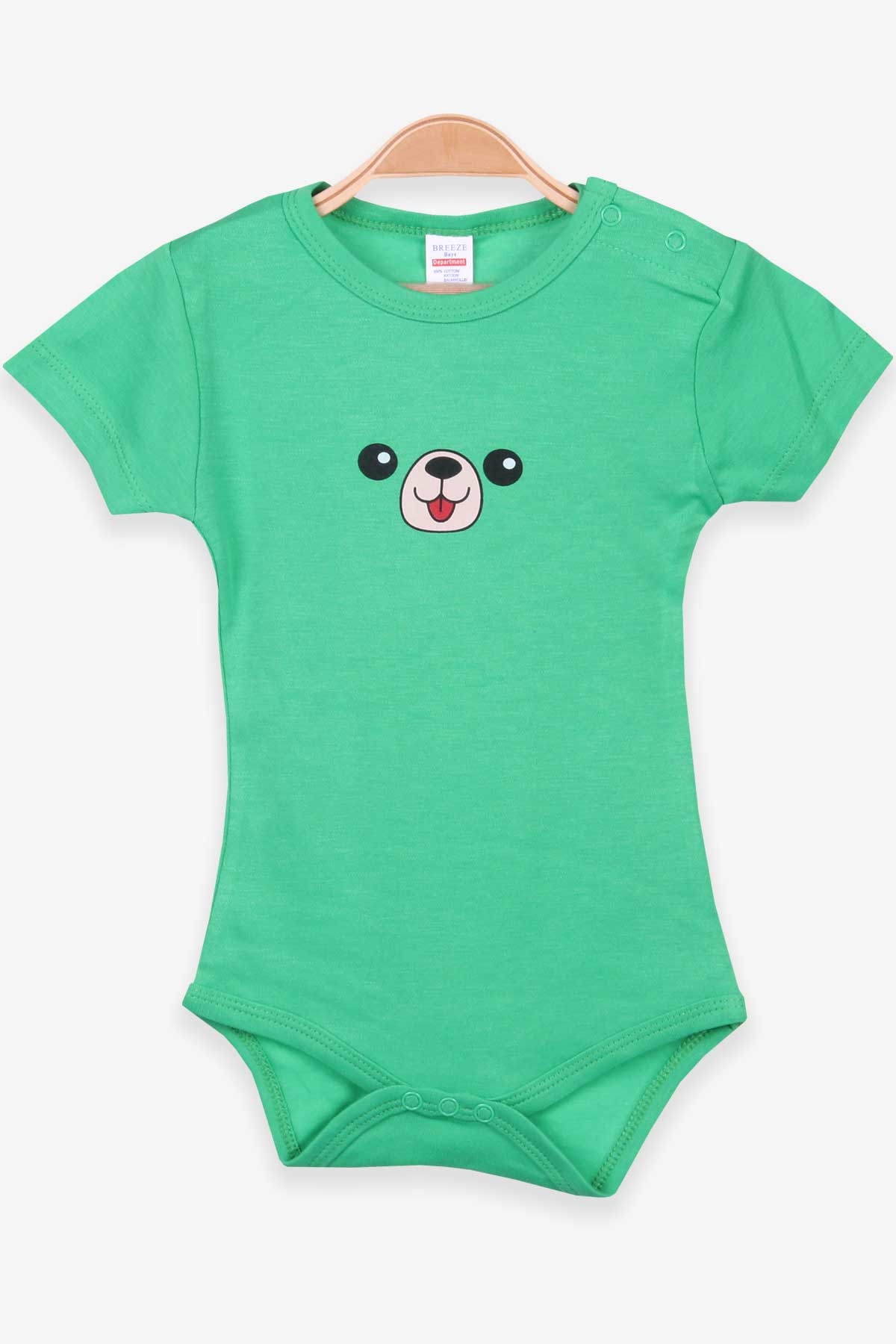 Breeze Erkek Bebek Çıtçıtlı Body Baskılı Yeşil (9 Ay-3 Yaş)
