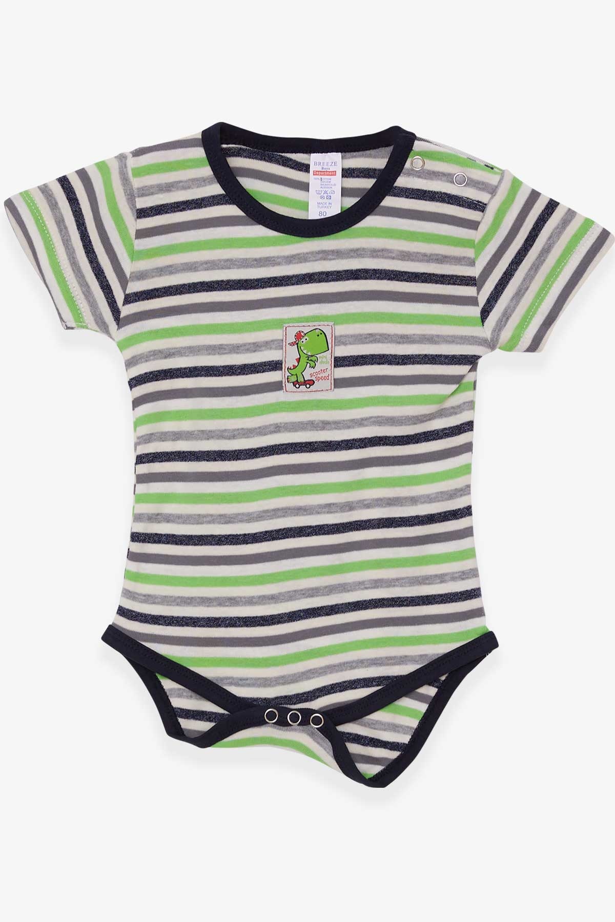 Breeze Erkek Bebek Çıtçıtlı Body Çizgili Karışık Renk (9 Ay-3 Yaş)