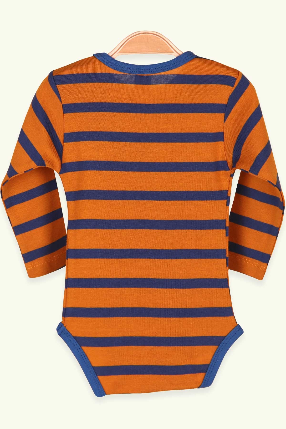 Breeze Erkek Bebek Çıtçıtlı Body Çizgili Hardal Sarı (9 Ay-3 Yaş)