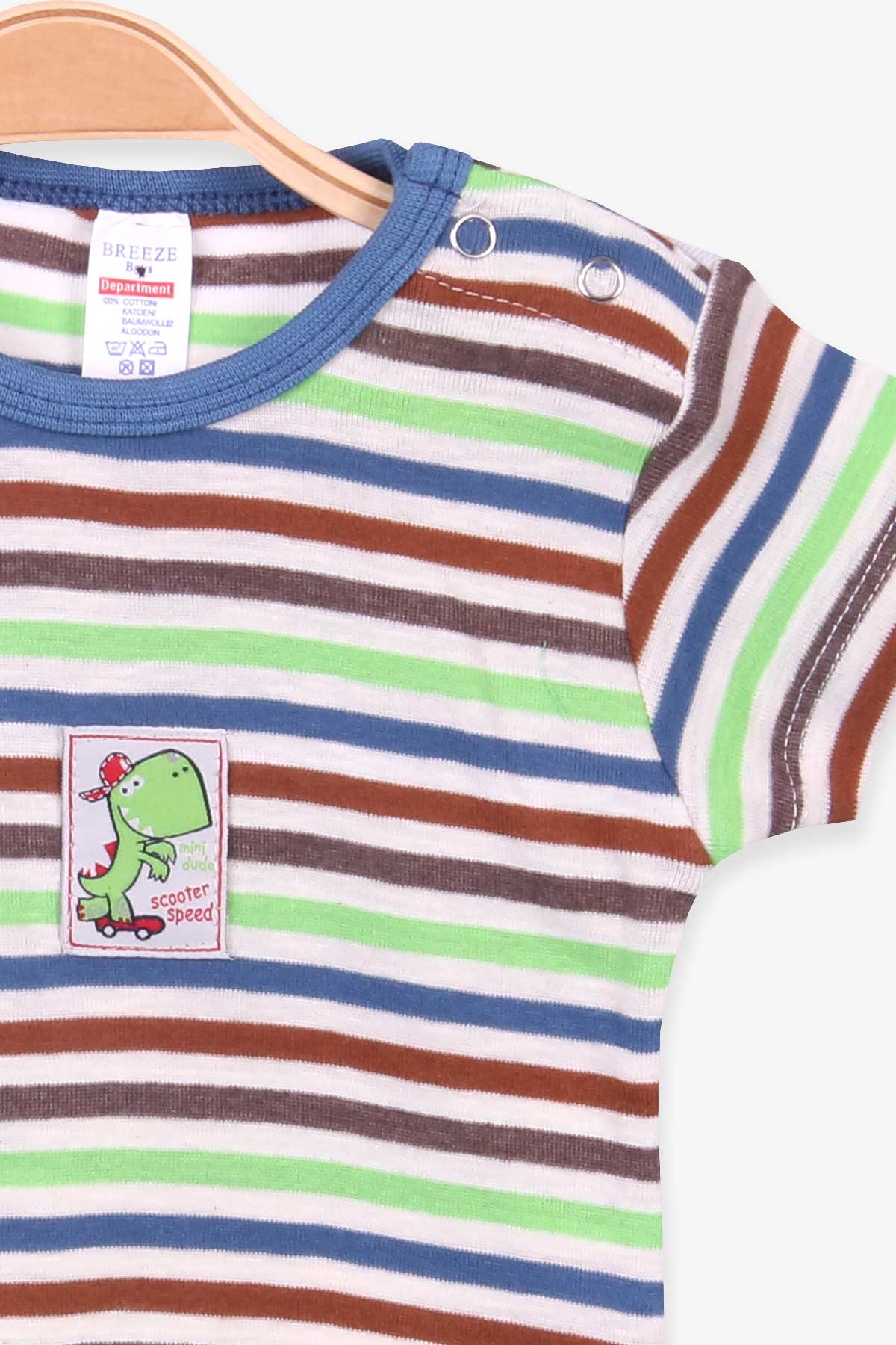 Breeze Erkek Bebek Çıtçıtlı Body Çizgili Karışık Renk (9 Ay-3 Yaş)
