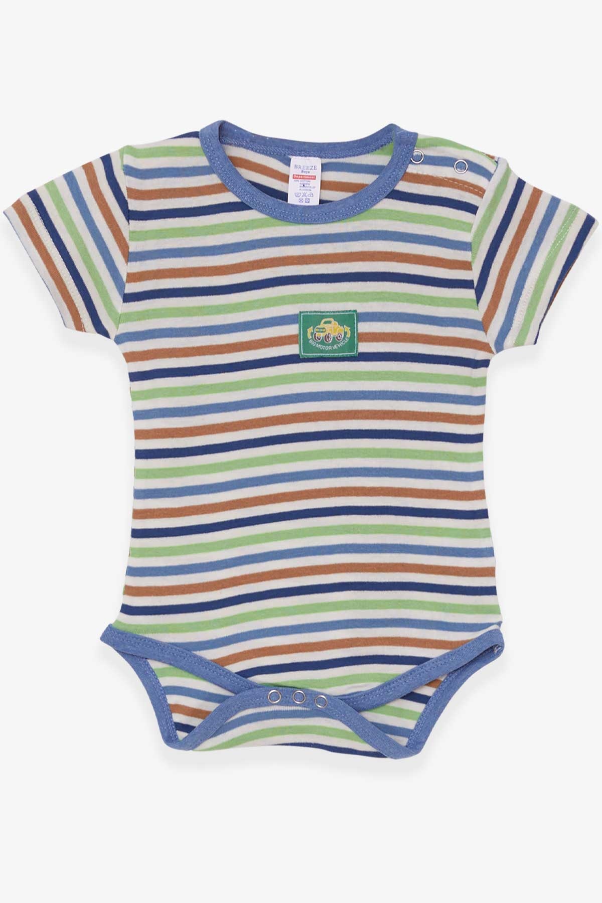 Breeze Erkek Bebek Çıtçıtlı Body Çizgili Karışık Renk (9 Ay-3 Yaş)