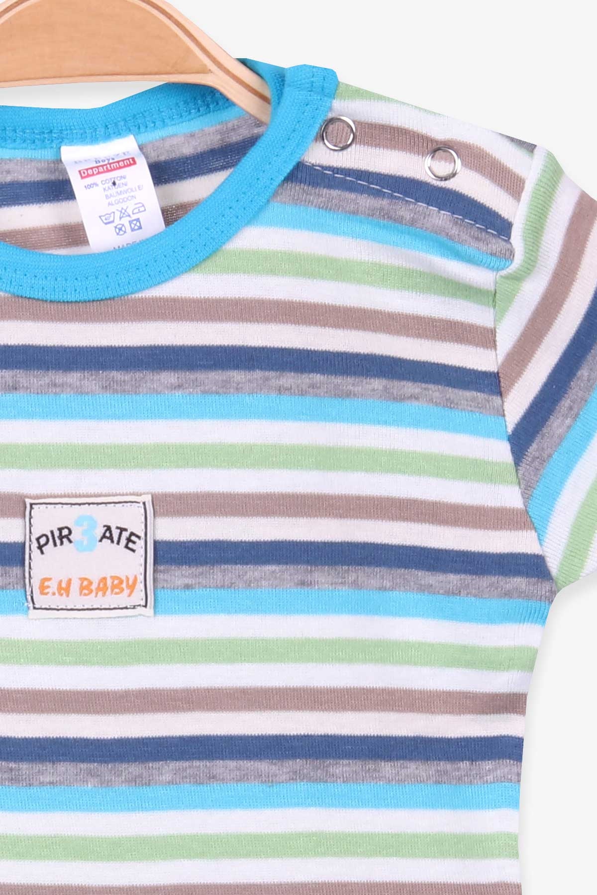 Breeze Erkek Bebek Çıtçıtlı Body Çizgili Karışık Renk (9 Ay-3 Yaş)