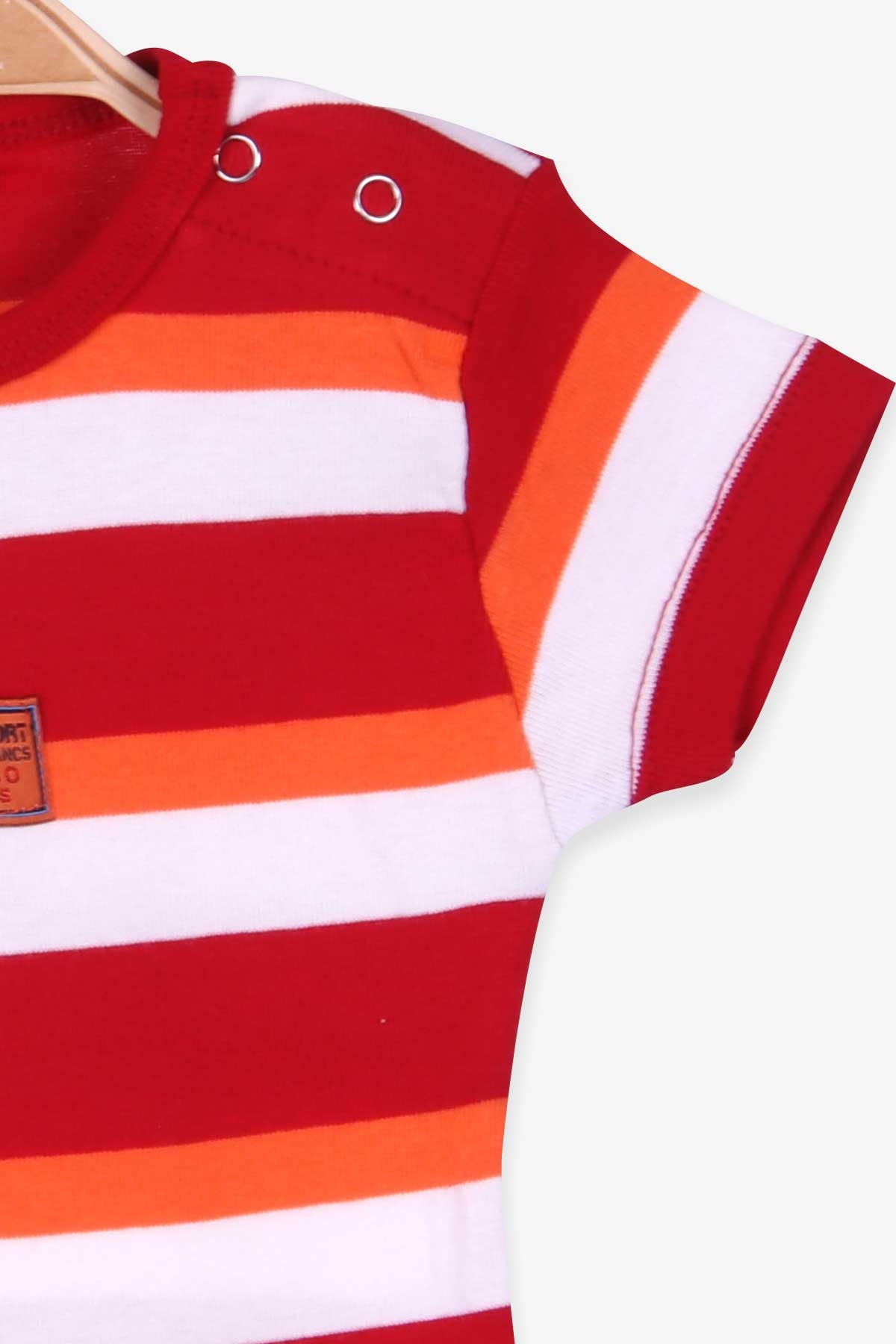 Breeze Erkek Bebek Çıtçıtlı Body Çizgili Kırmızı (9 Ay-3 Yaş)