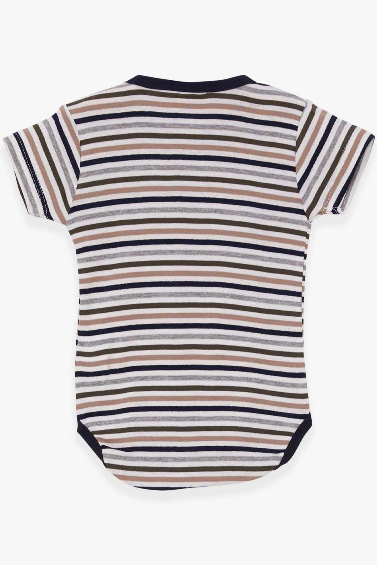Breeze Erkek Bebek Çıtçıtlı Body Çizgili Karışık Renk (9 Ay-3 Yaş)