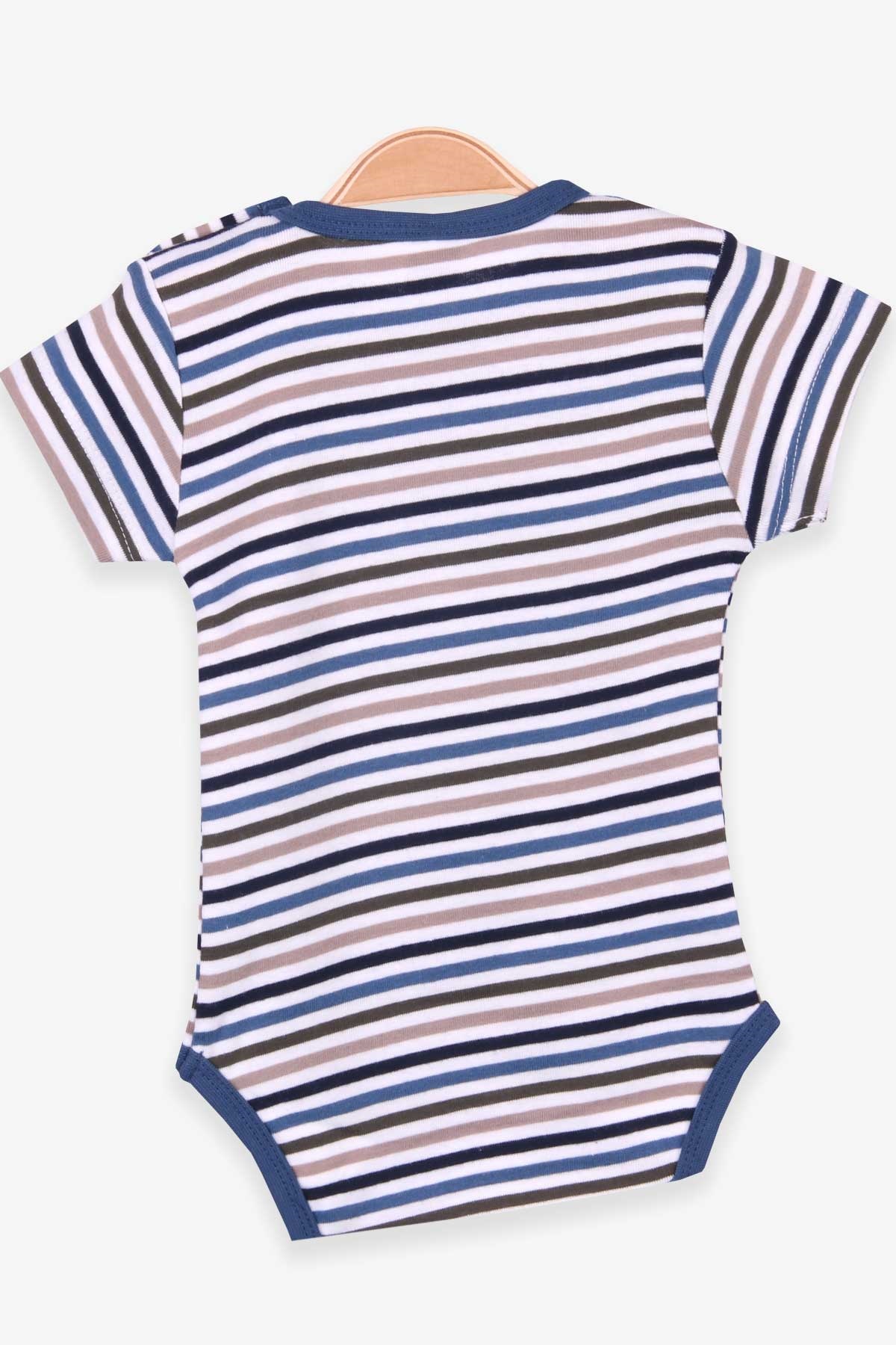 Breeze Erkek Bebek Çıtçıtlı Body Çizgili Karışık Renk (9 Ay-3 Yaş)
