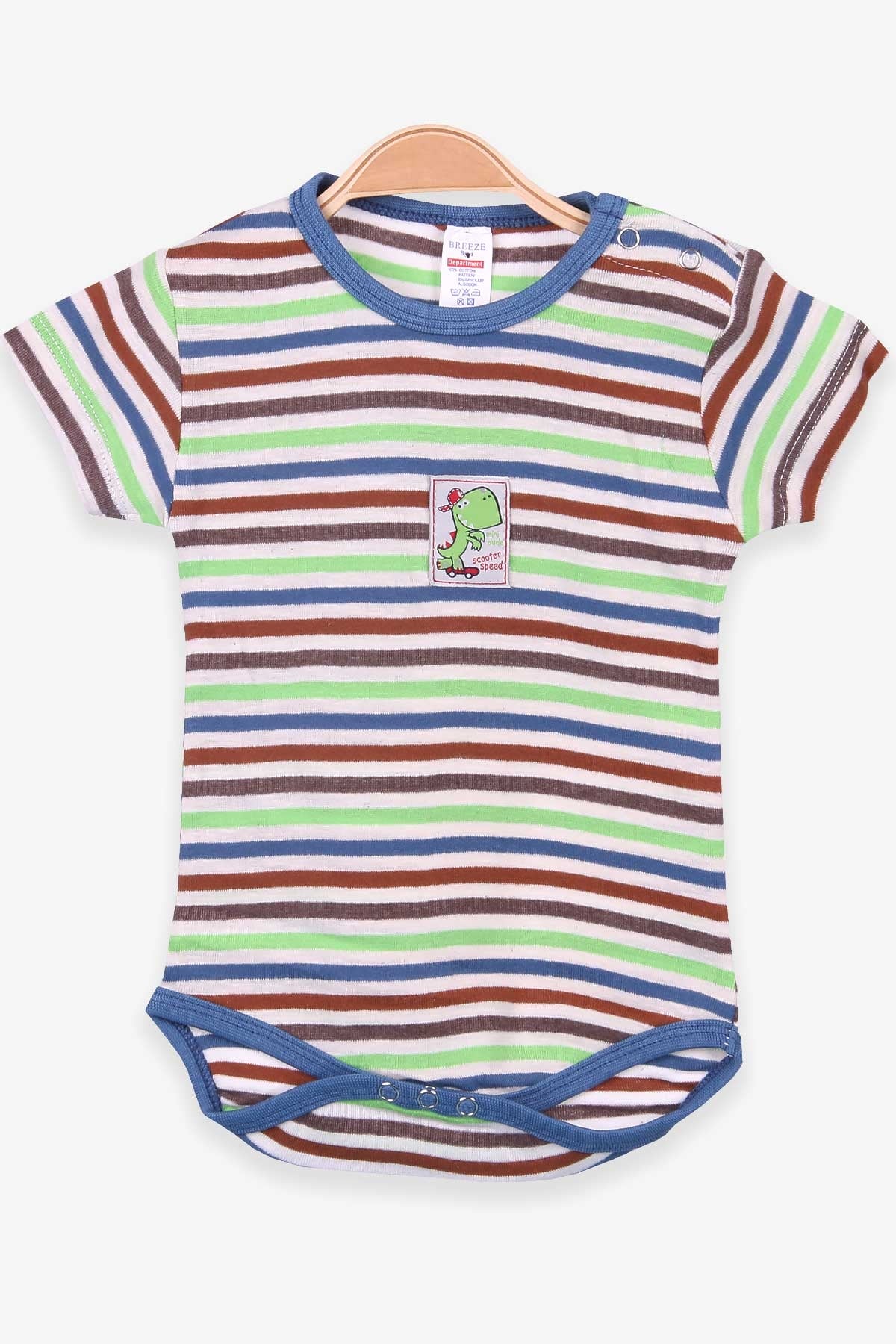 Breeze Erkek Bebek Çıtçıtlı Body Çizgili Karışık Renk (9 Ay-3 Yaş)