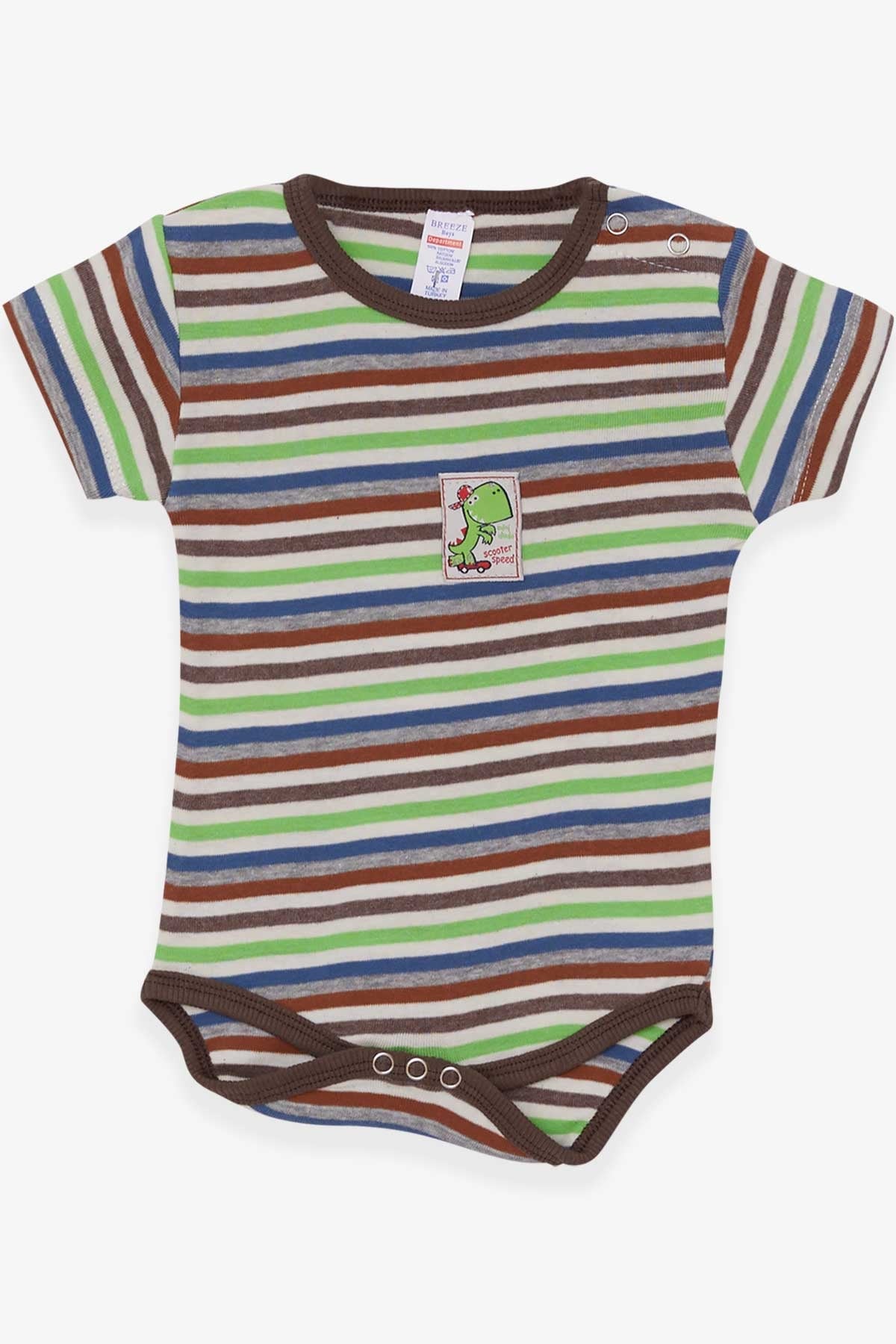 Breeze Erkek Bebek Çıtçıtlı Body Çizgili Karışık Renk (9 Ay-3 Yaş)