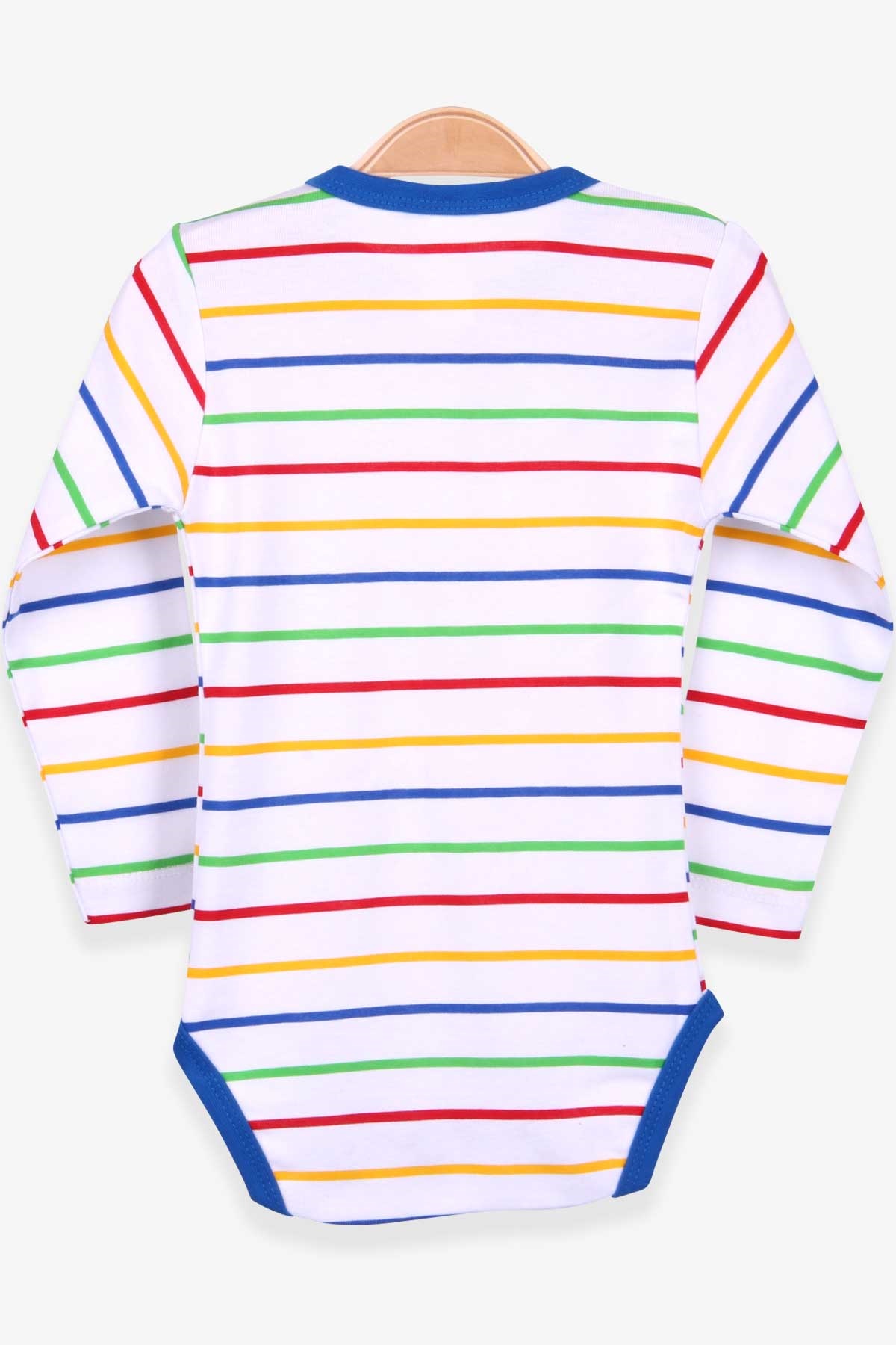 Breeze Erkek Bebek Çıtçıtlı Body Çizgili Beyaz (9 Ay-3 Yaş)