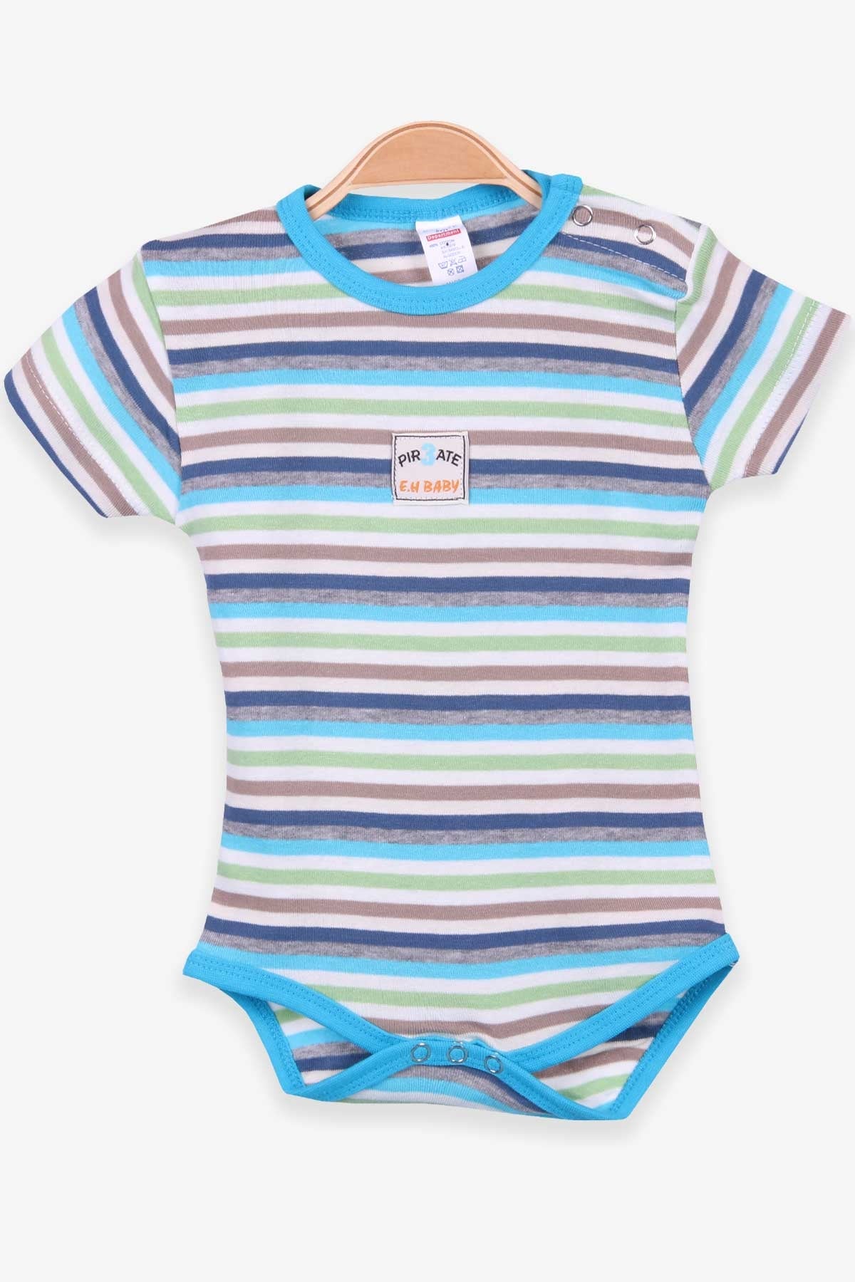 Breeze Erkek Bebek Çıtçıtlı Body Çizgili Karışık Renk (9 Ay-3 Yaş)
