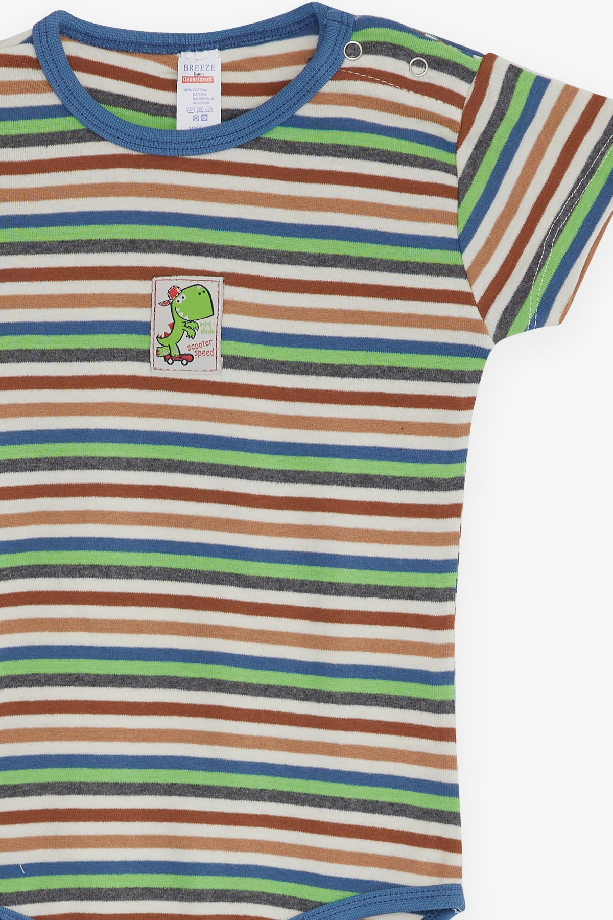 Breeze Erkek Bebek Çıtçıtlı Body Çizgili Karışık Renk (9 Ay-3 Yaş)