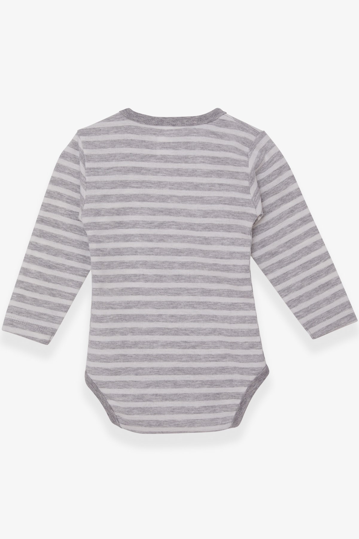 Breeze Erkek Bebek Çıtçıtlı Body Çizgili Açık Gri (1.5 Yaş)