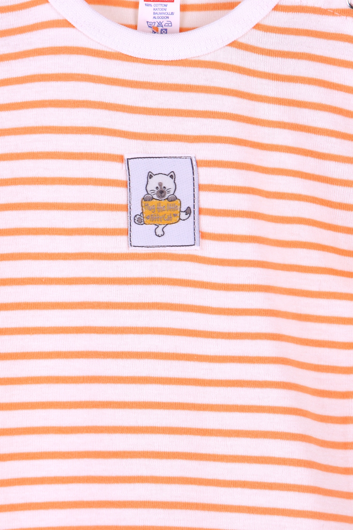 Breeze Erkek Bebek Çıtçıtlı Body Çizgili Turuncu (9 Ay-3 Yaş)