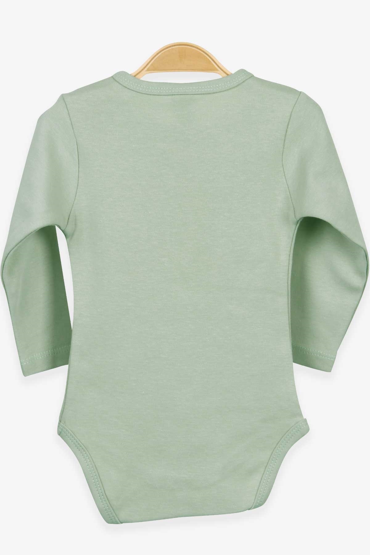 Breeze Erkek Bebek Çıtçıtlı Body Dinozor Baskılı Mint Yeşili (9 Ay-3 Yaş)