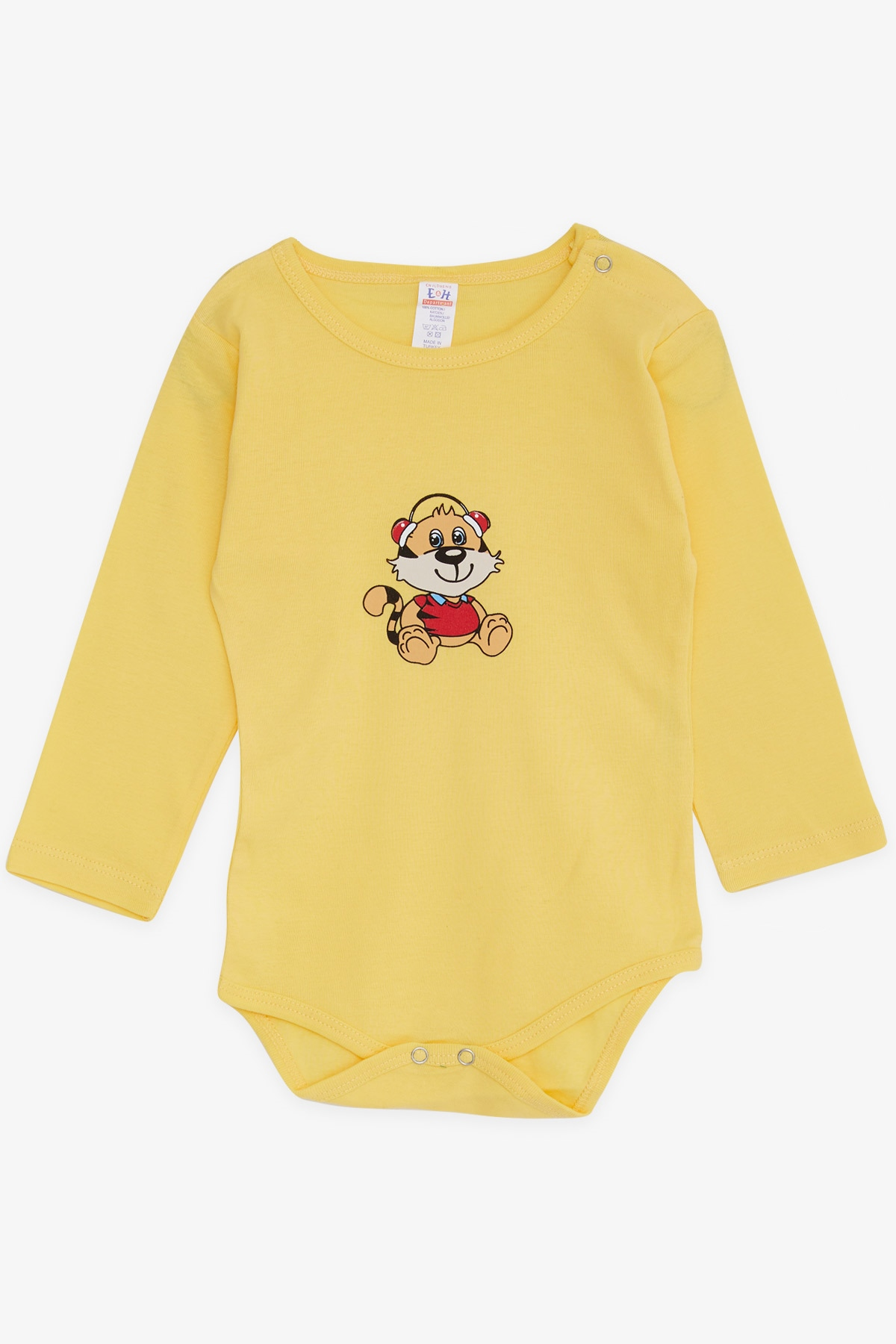 Breeze Erkek Bebek Çıtçıtlı Body Eğlenceli Köpekcik Baskılı Sarı (9 Ay-3 Yaş)
