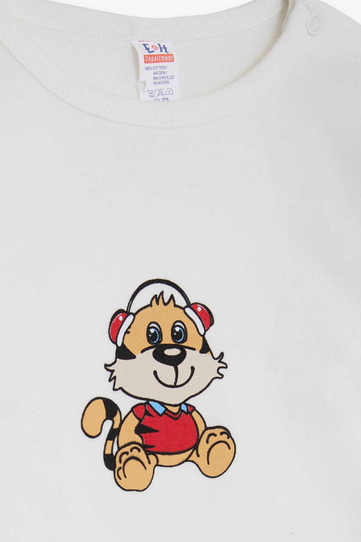 Breeze Erkek Bebek Çıtçıtlı Body Eğlenceli Köpekcik Baskılı Ekru (9 Ay-3 Yaş)