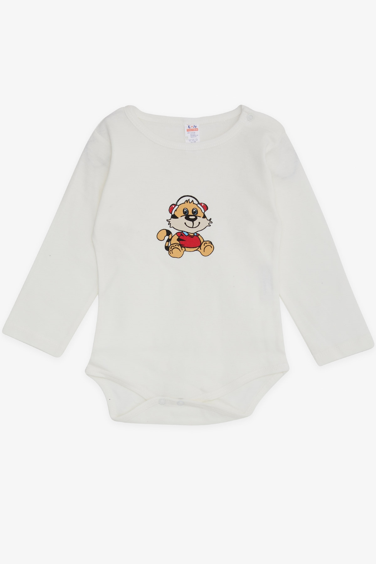 Breeze Erkek Bebek Çıtçıtlı Body Eğlenceli Köpekcik Baskılı Ekru (9 Ay-3 Yaş)