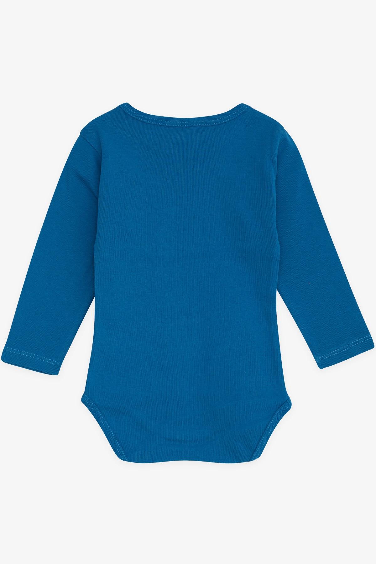 Breeze Erkek Bebek Çıtçıtlı Body Gözlüklü Ayıcık Baskılı İndigo (9 Ay-3 Yaş)