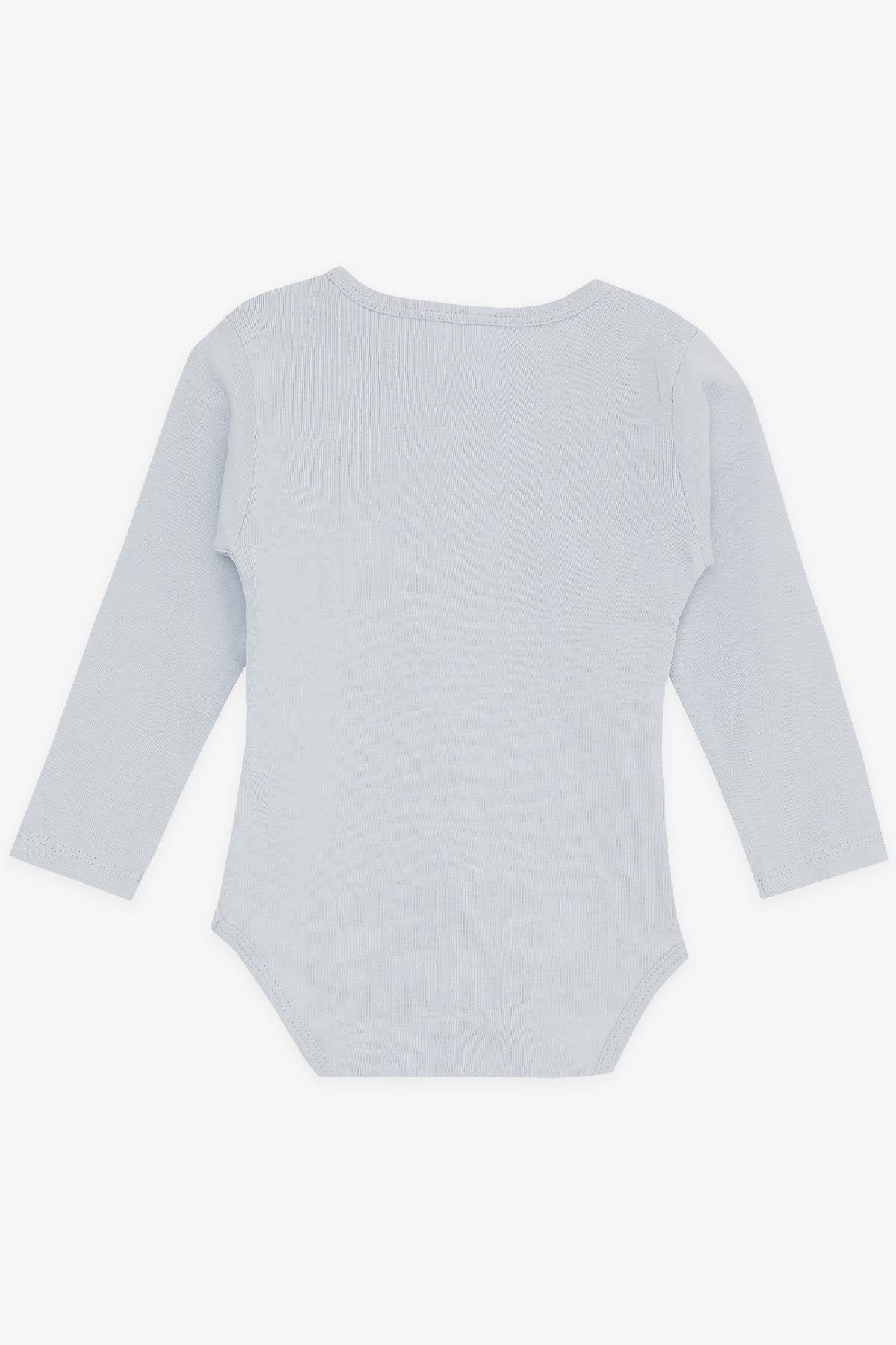 Breeze Erkek Bebek Çıtçıtlı Body Gözlüklü Ayıcık Baskılı Gri (9 Ay-3 Yaş)