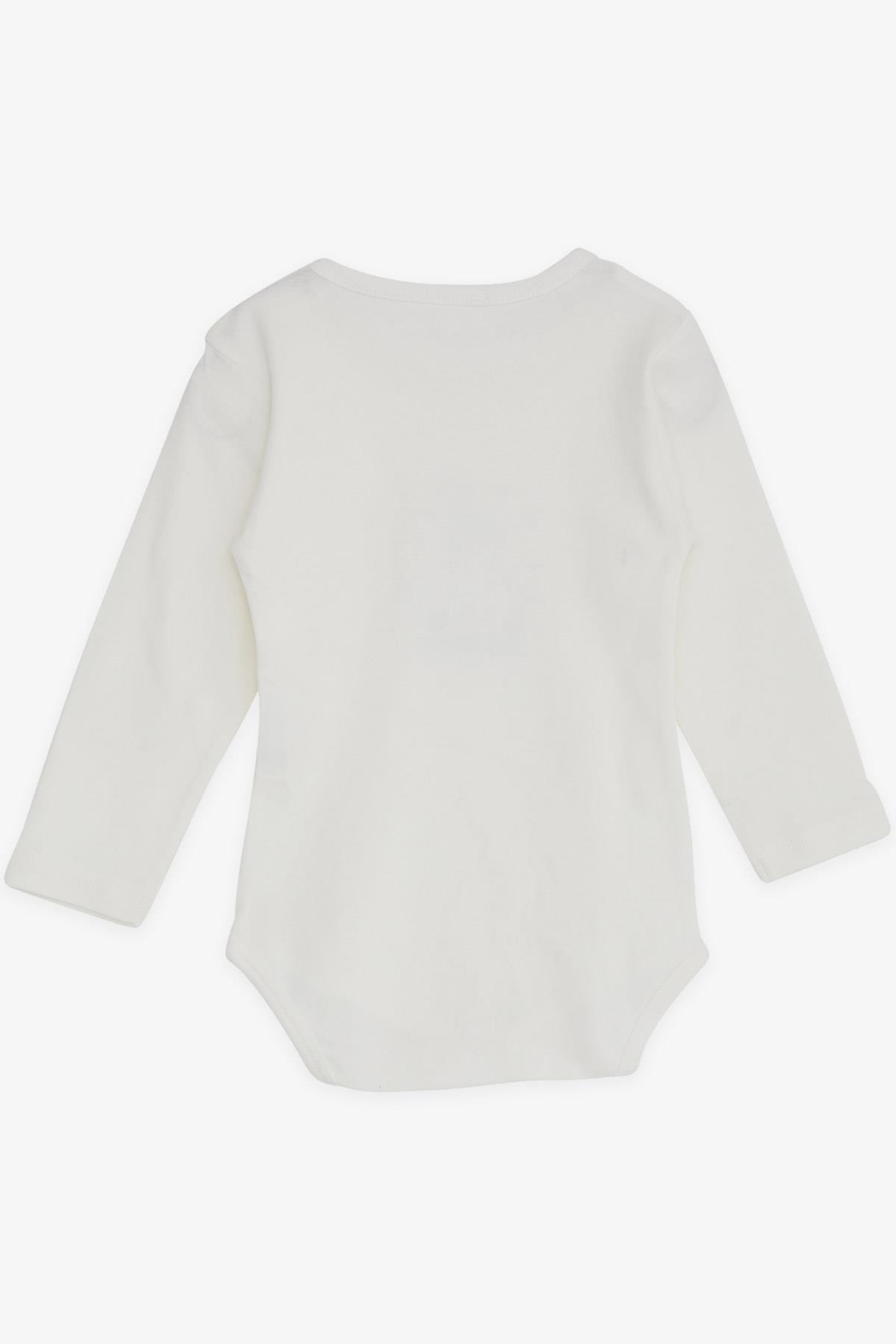 Breeze Erkek Bebek Çıtçıtlı Body Gözlüklü Ayıcık Baskılı Ekru (9 Ay-3 Yaş)