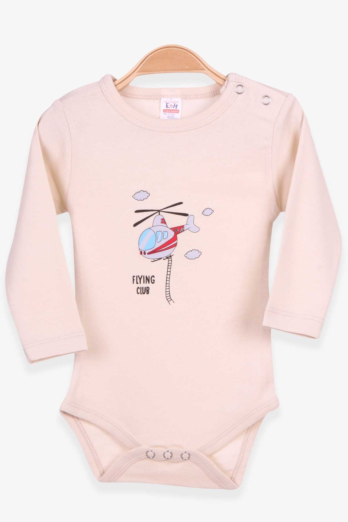 Breeze Erkek Bebek Çıtçıtlı Body Helikopter Baskılı Taş (9 Ay-3 Yaş)