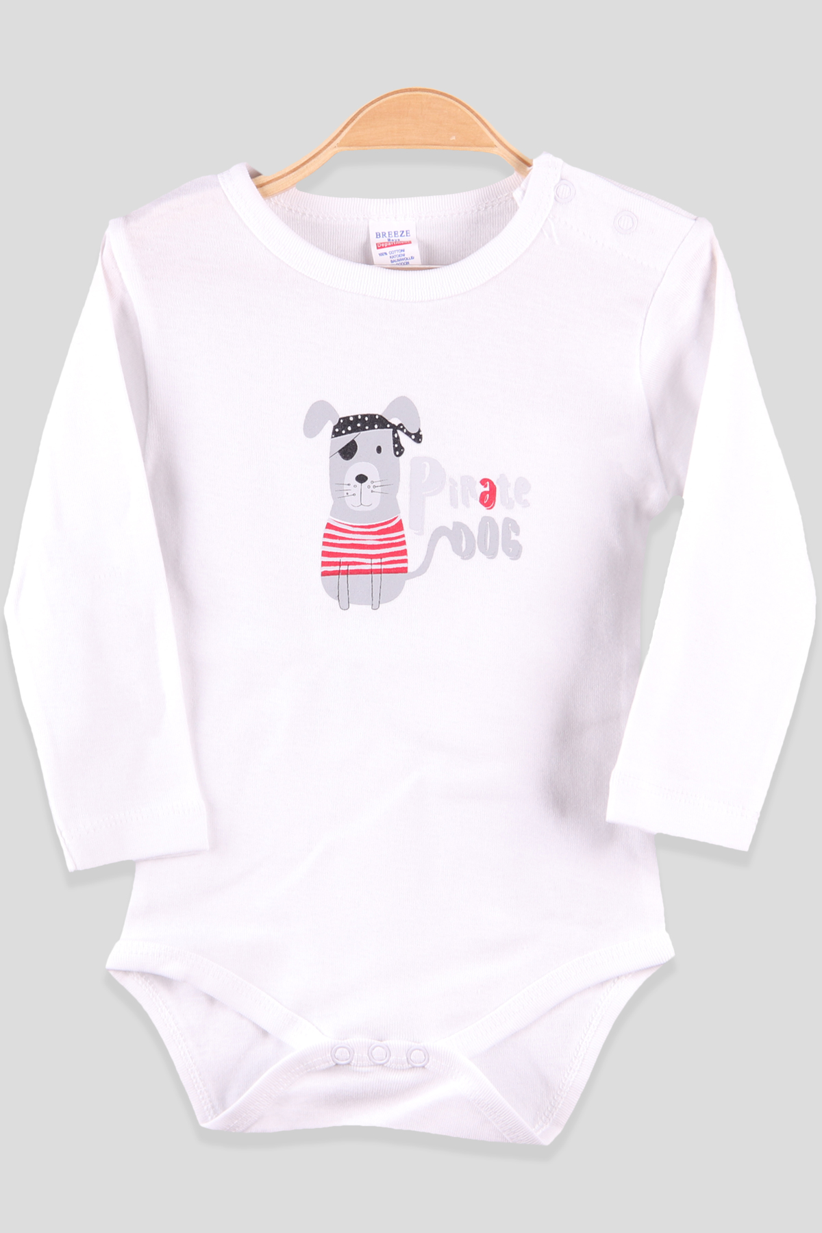 Breeze Erkek Bebek Çıtçıtlı Body Korsanlı Beyaz (9 Ay-3 Yaş)