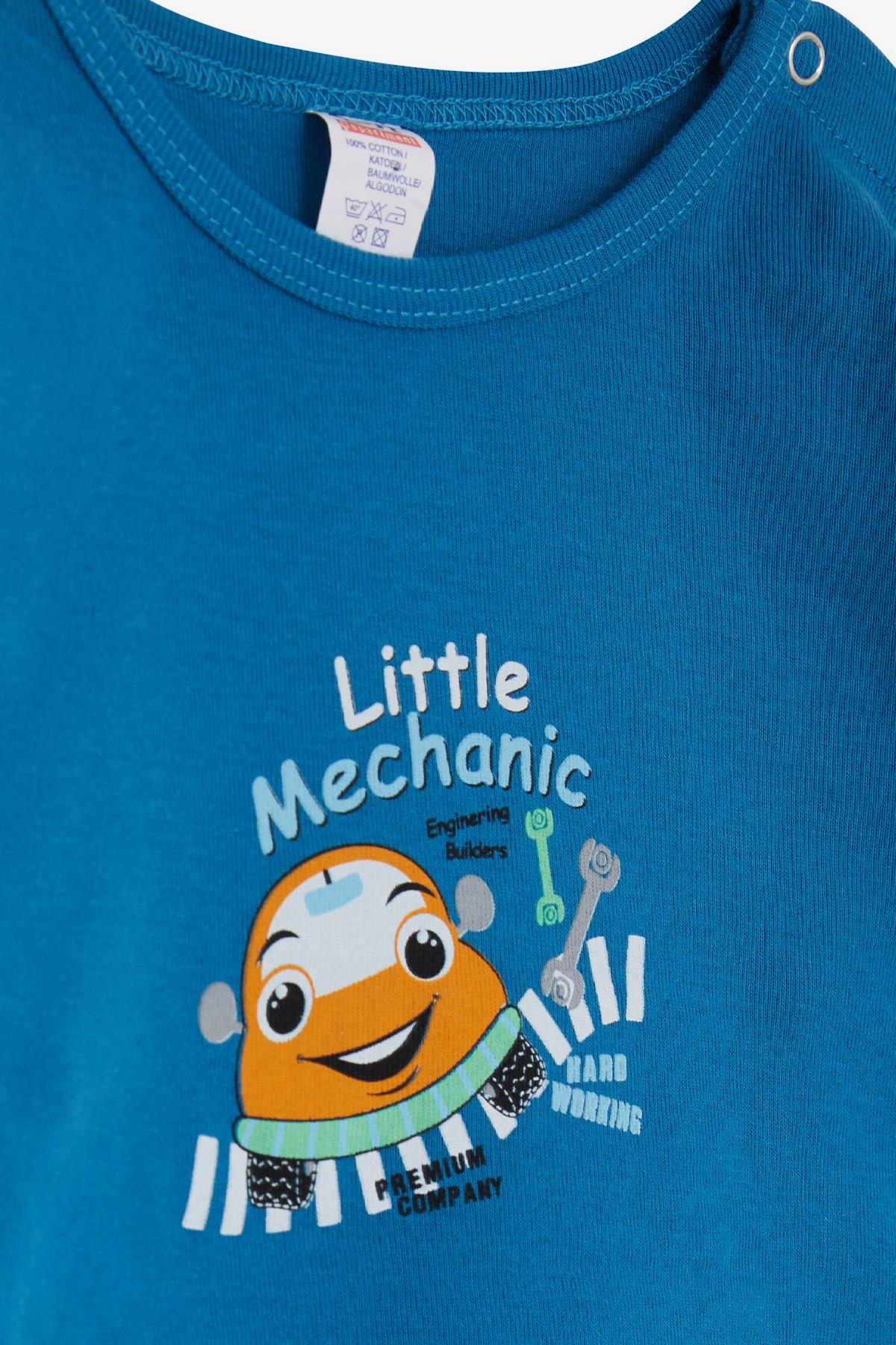 Breeze Erkek Bebek Çıtçıtlı Body Küçük Tamirci İndigo (9 Ay-3 Yaş)