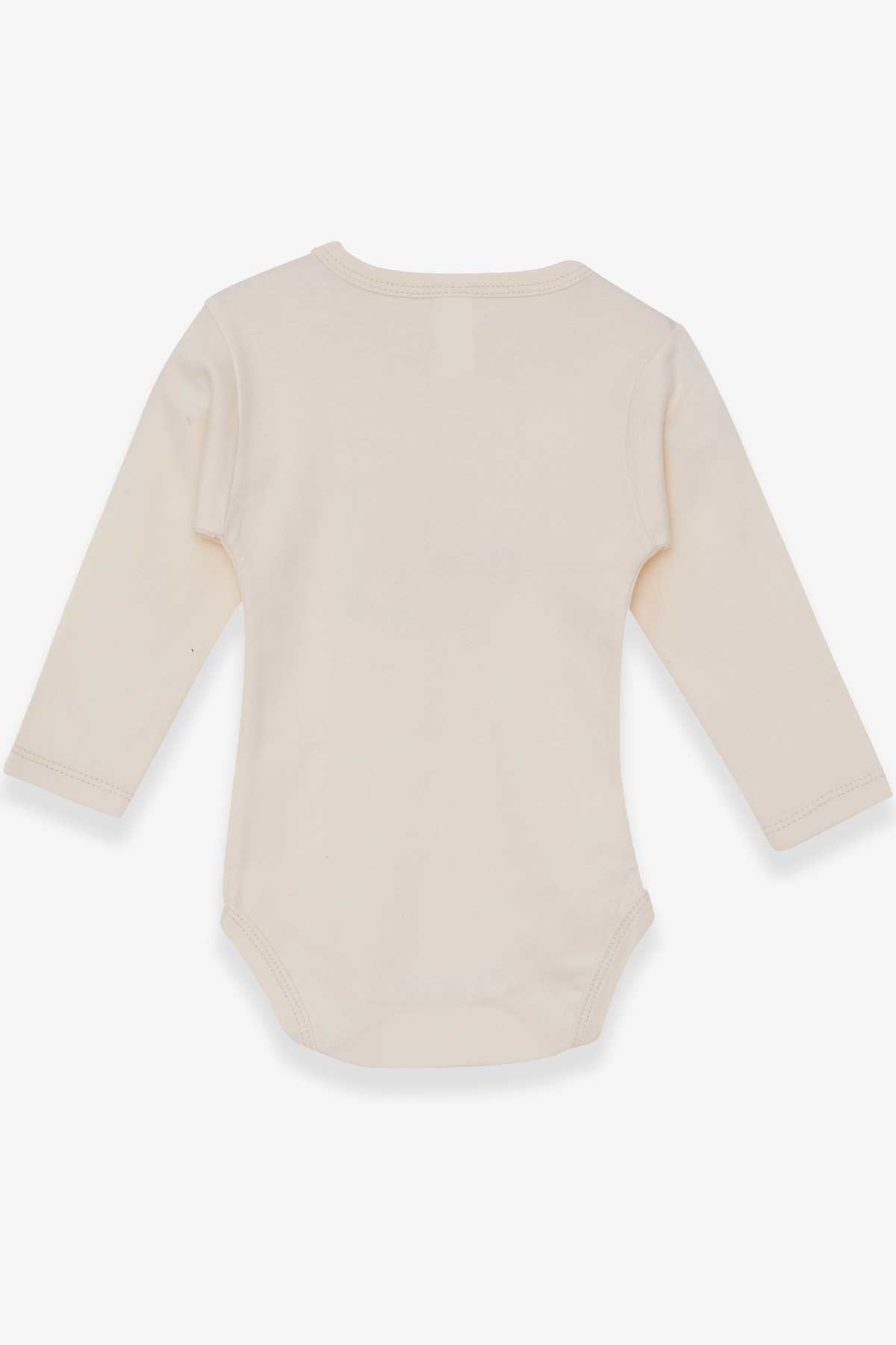 Breeze Erkek Bebek Çıtçıtlı Body Maceracı Ayıcık Baskılı Krem (9 Ay-3 Yaş)