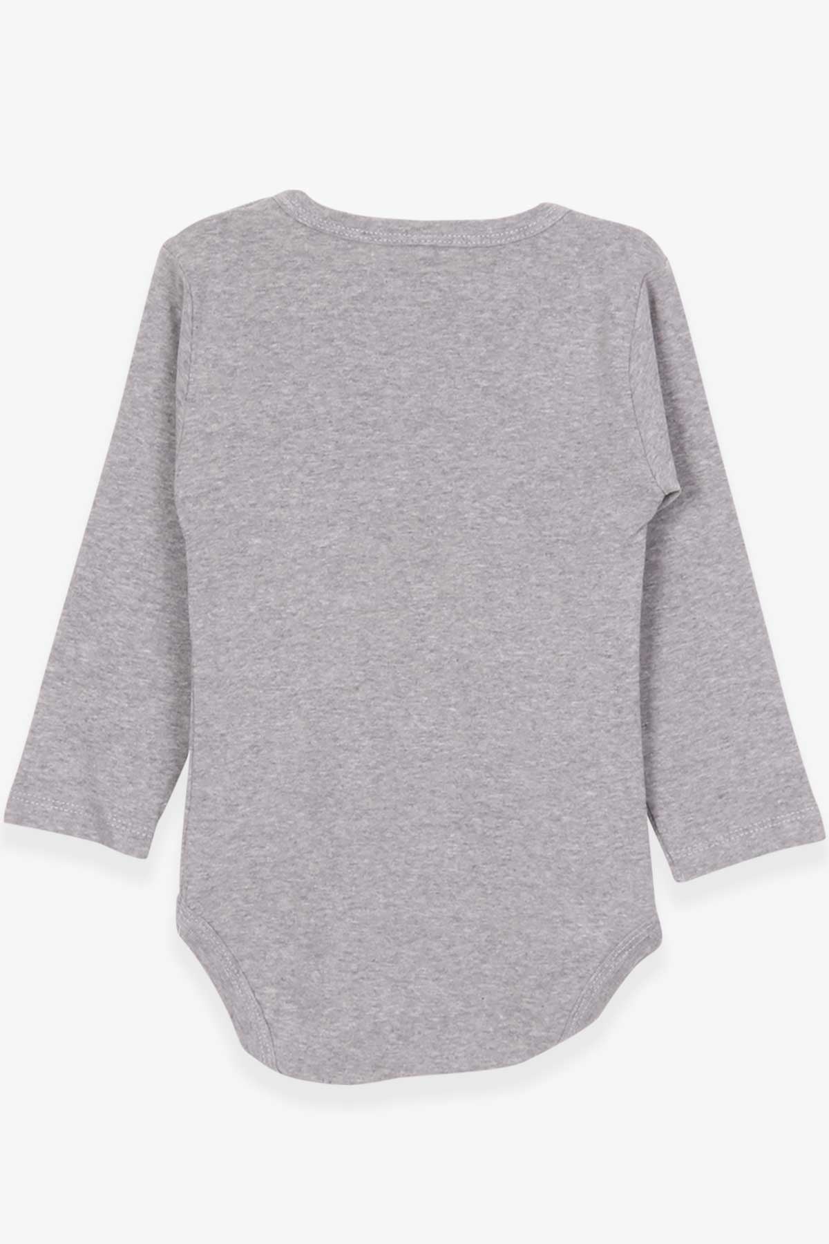 Breeze Erkek Bebek Çıtçıtlı Body Pilot Kedicik Baskılı Koyu Gri Melanj (9 Ay-3 Yaş)