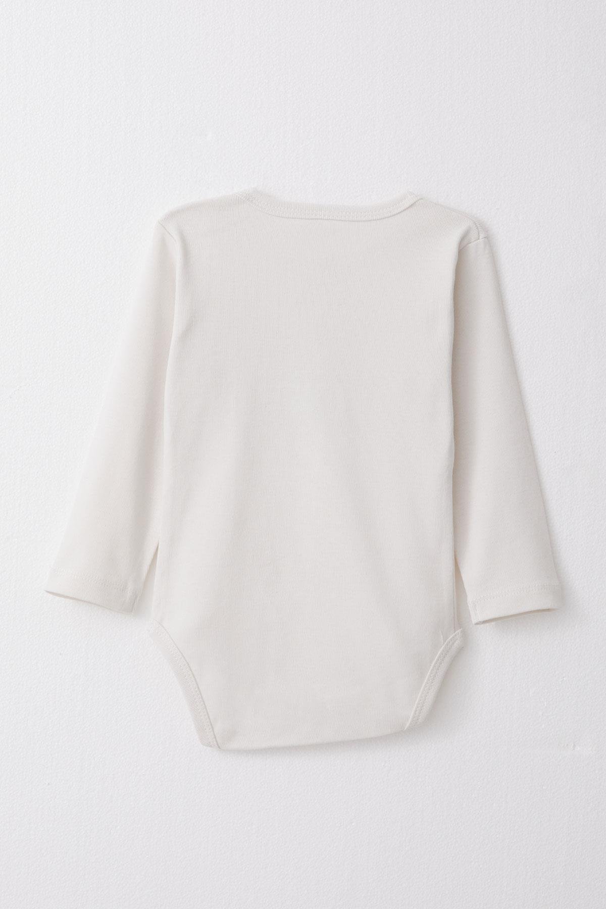 Breeze Erkek Bebek Çıtçıtlı Body Pilot Hayvancıklar Baskılı Kırık Beyaz (9 Ay-2 Yaş)