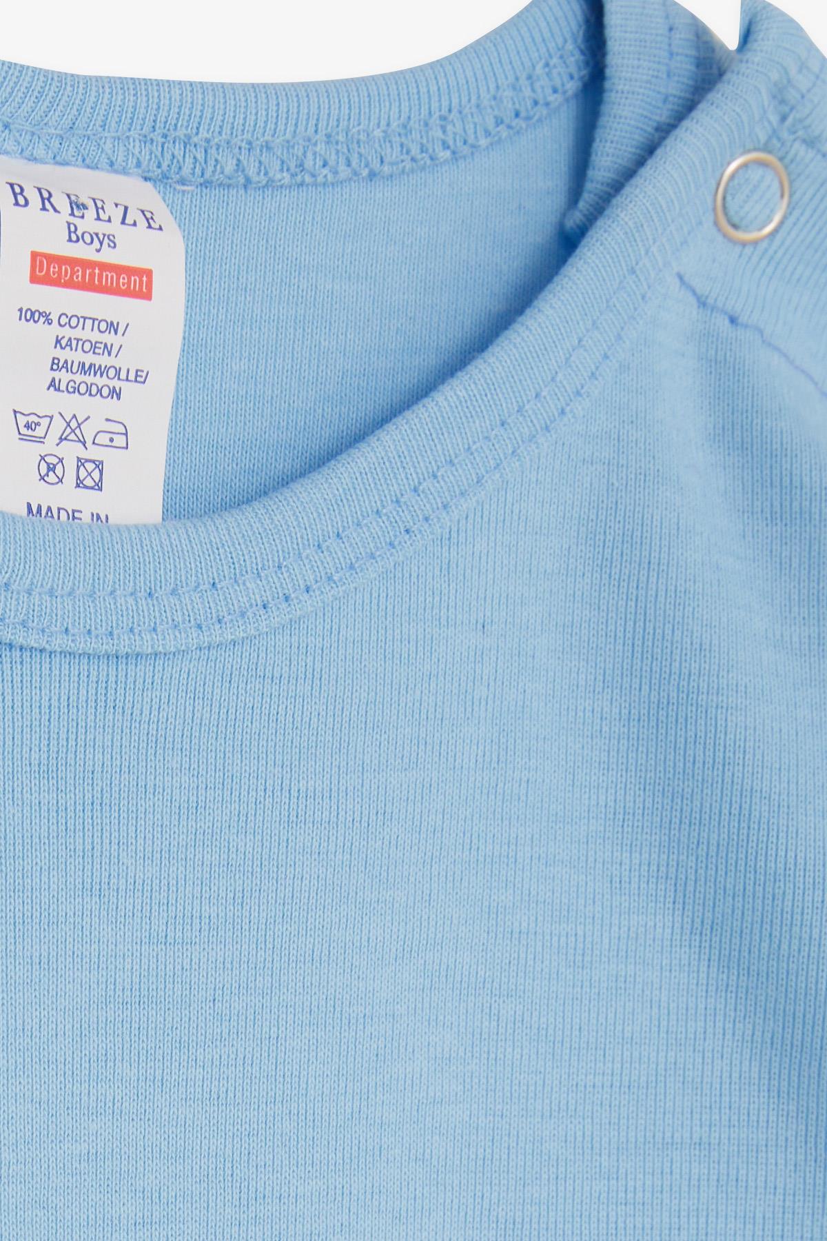 Breeze Erkek Bebek Çıtçıtlı Body Renkli Araba Baskılı Mavi (9 Ay-3 Yaş)