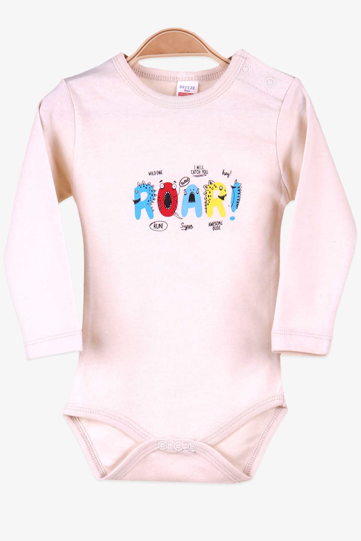 Breeze Erkek Bebek Çıtçıtlı Body Roar Baskılı Krem (9 Ay-2 Yaş)