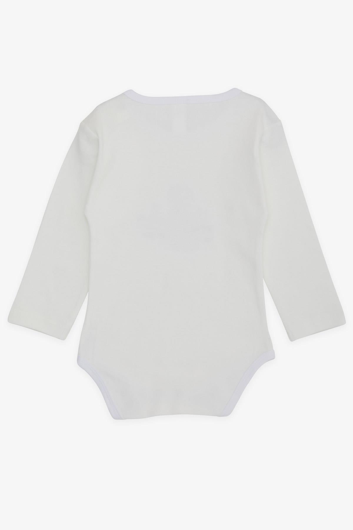 Breeze Erkek Bebek Çıtçıtlı Body Sevimli Dinozor Baskılı Ekru (9 Ay-3 Yaş)