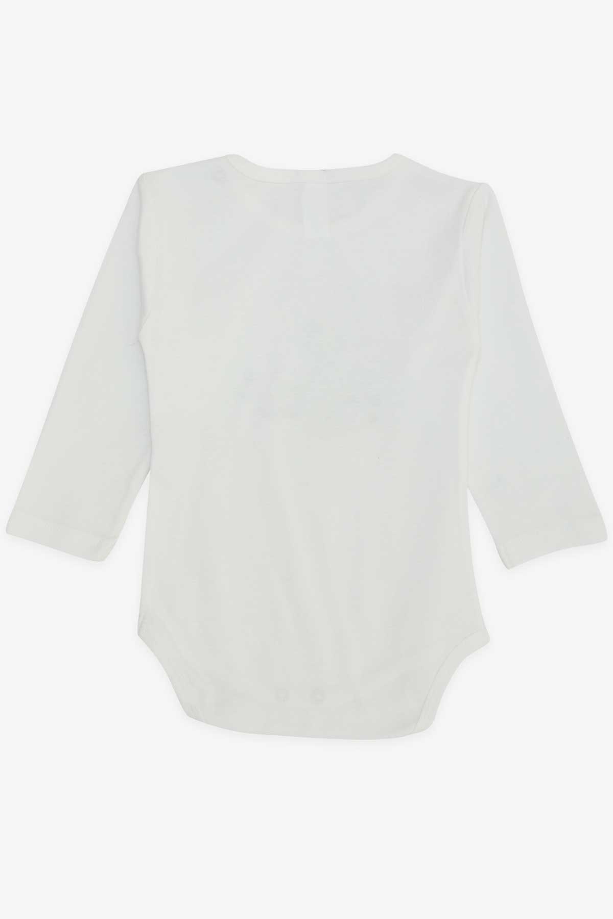 Breeze Erkek Bebek Çıtçıtlı Body Sevimli Dinozor Baskılı Beyaz (9 Ay-3 Yaş)