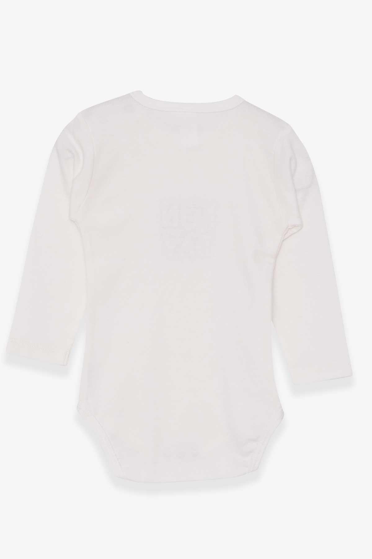 Breeze Erkek Bebek Çıtçıtlı Body Slogan Yazı Baskılı Ekru (9 Ay-3 Yaş)