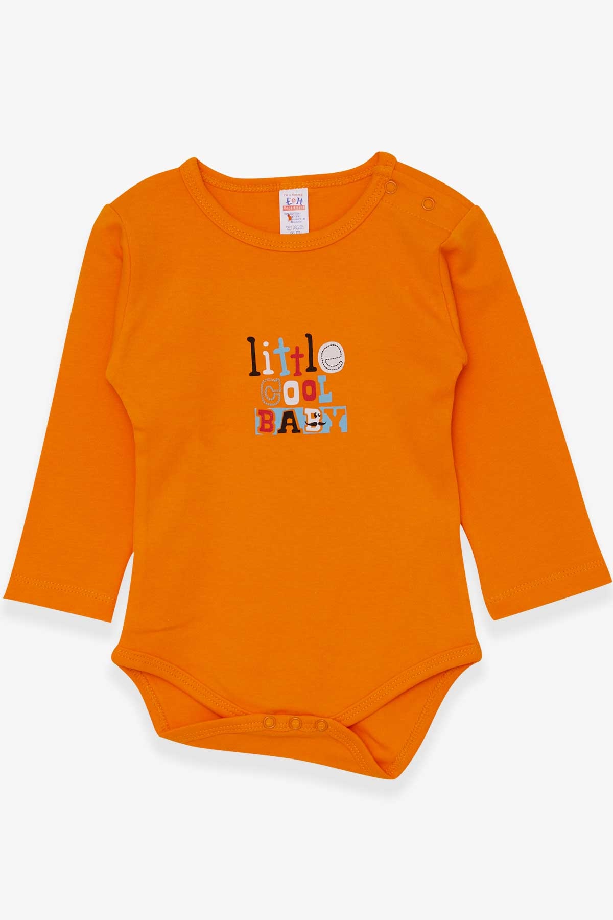 Breeze Erkek Bebek Çıtçıtlı Body Slogan Yazı Baskılı Turuncu (9 Ay-3 Yaş)