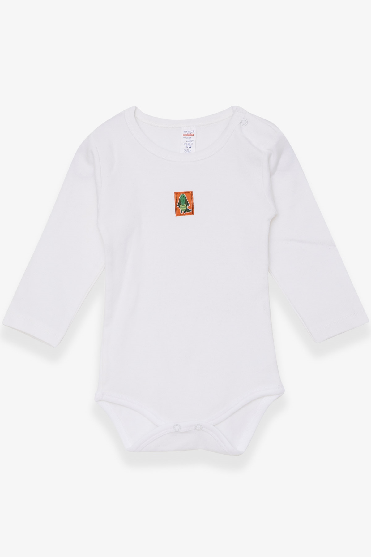 Breeze Erkek Bebek Çıtçıtlı Body Timsahcık Baskılı Ekru (9 Ay-3 Yaş)